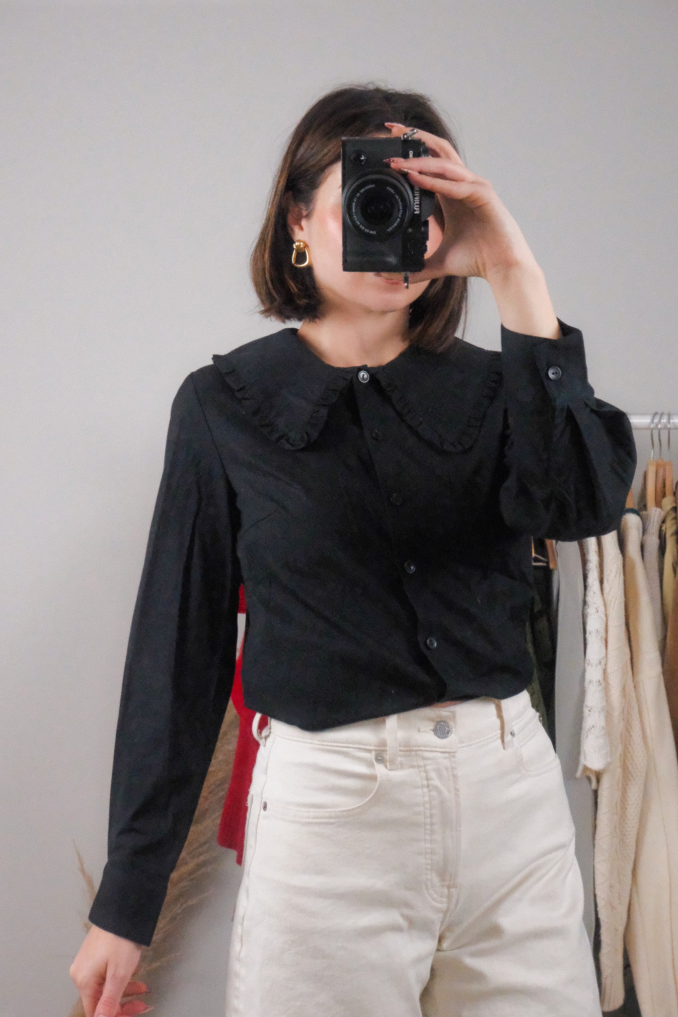 Modern x Peter Pan Collar Cotton Blouse (XS)