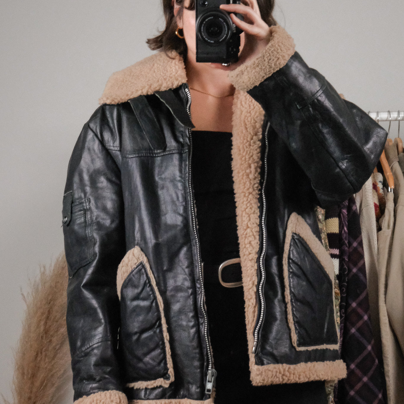 Made in Canada x Vintage x 80s Leather Aviator Jacket (L)