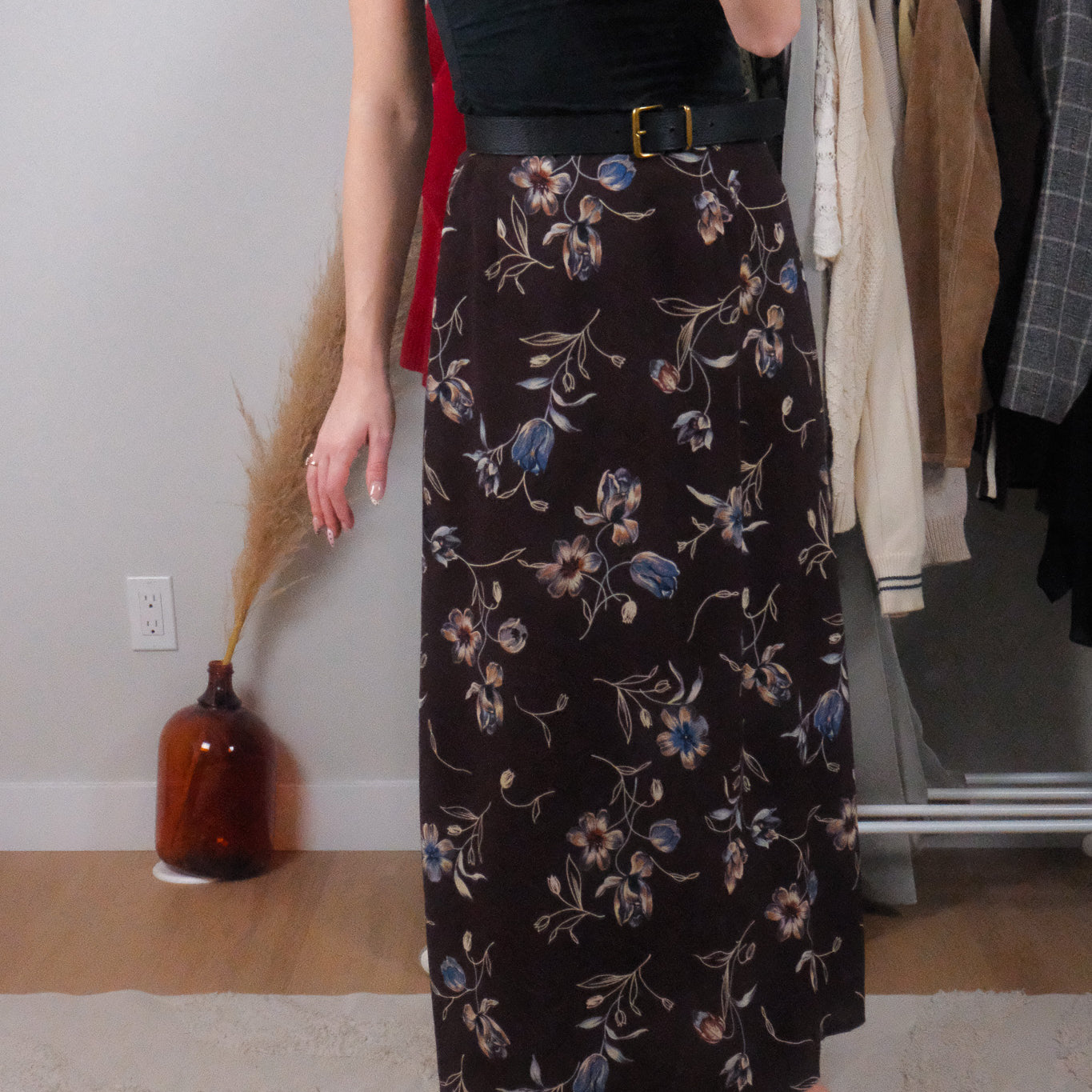 Made in Canada x Vintage x Floral Maxi Skirt (10/12)