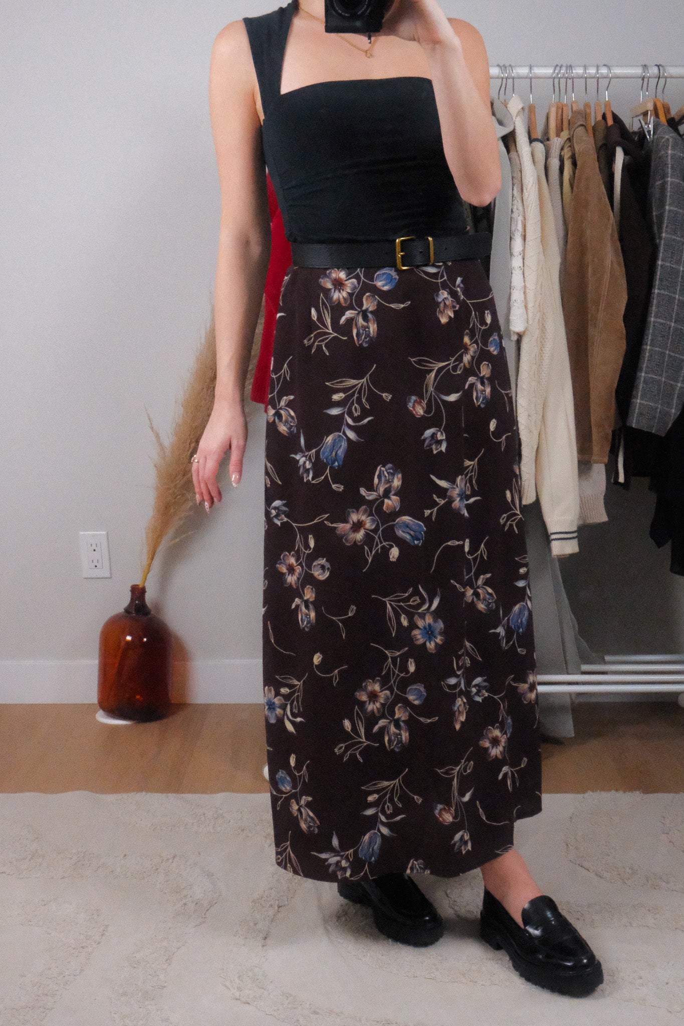Made in Canada x Vintage x Floral Maxi Skirt (10/12)