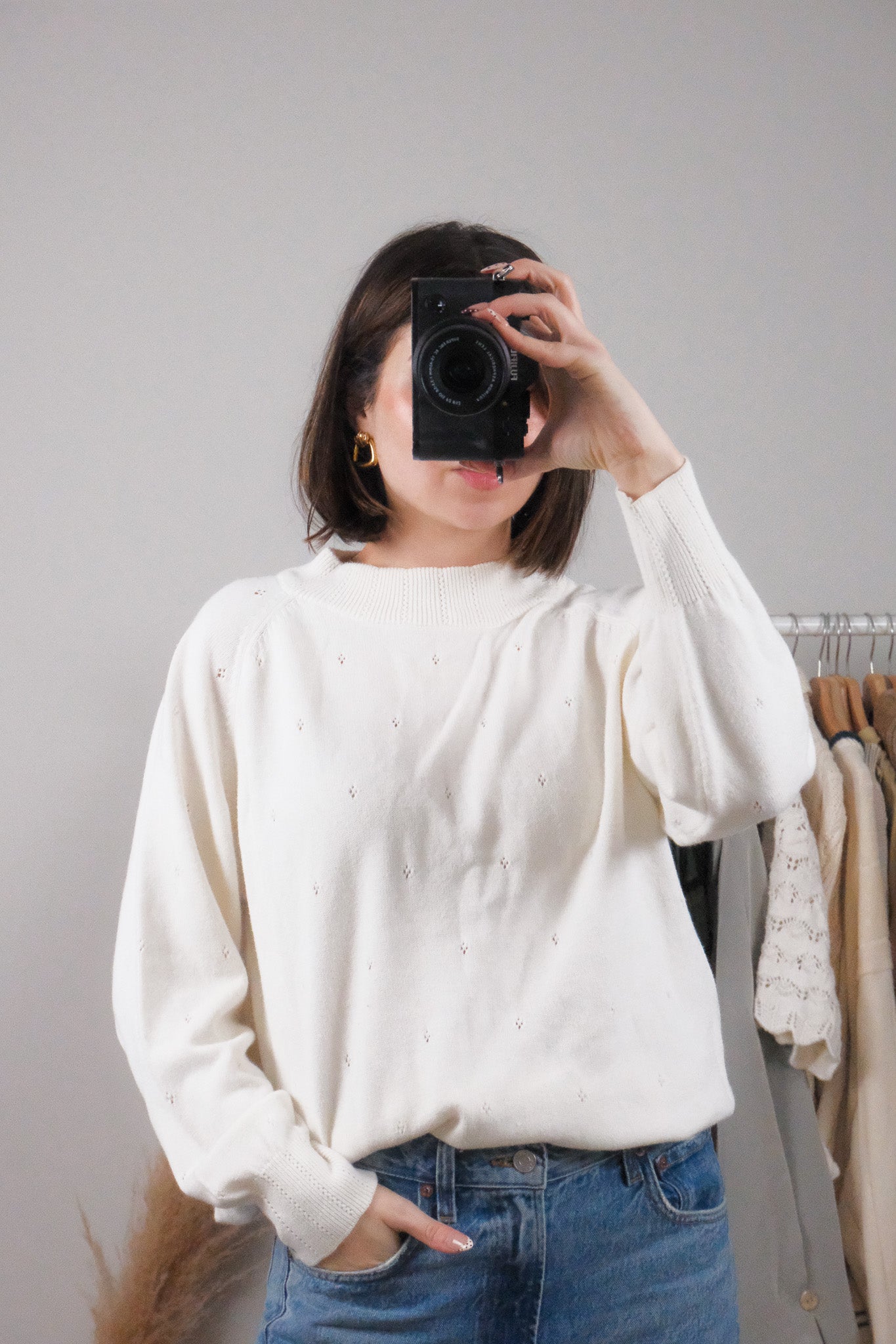 Vintage x Cotton Eyelet Sweater (S)
