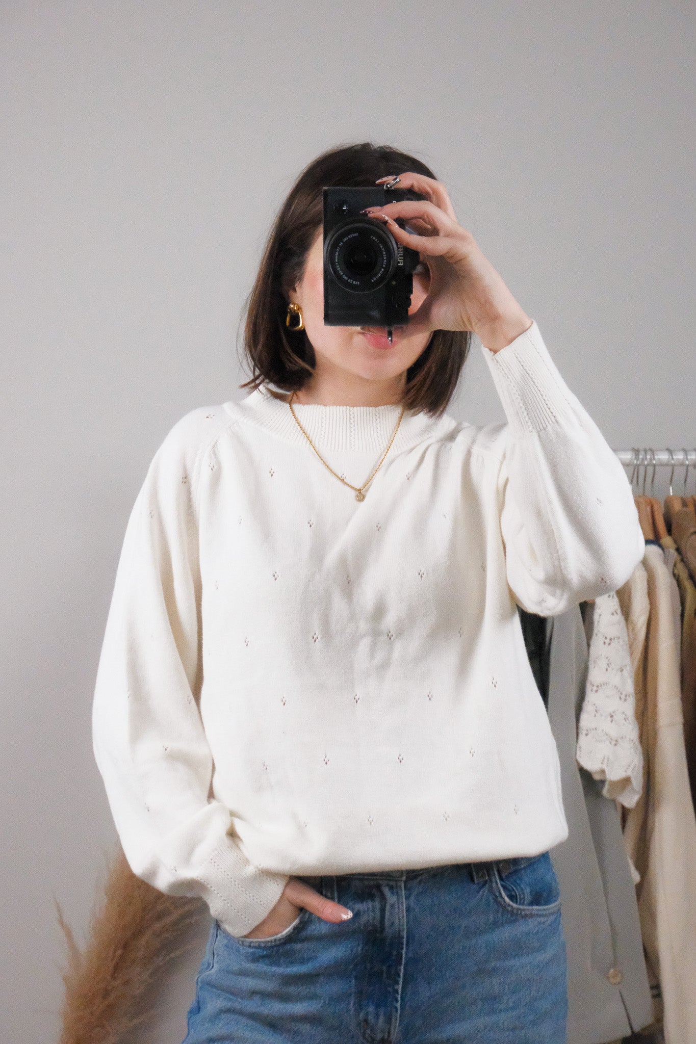 Vintage x Cotton Eyelet Sweater (S)