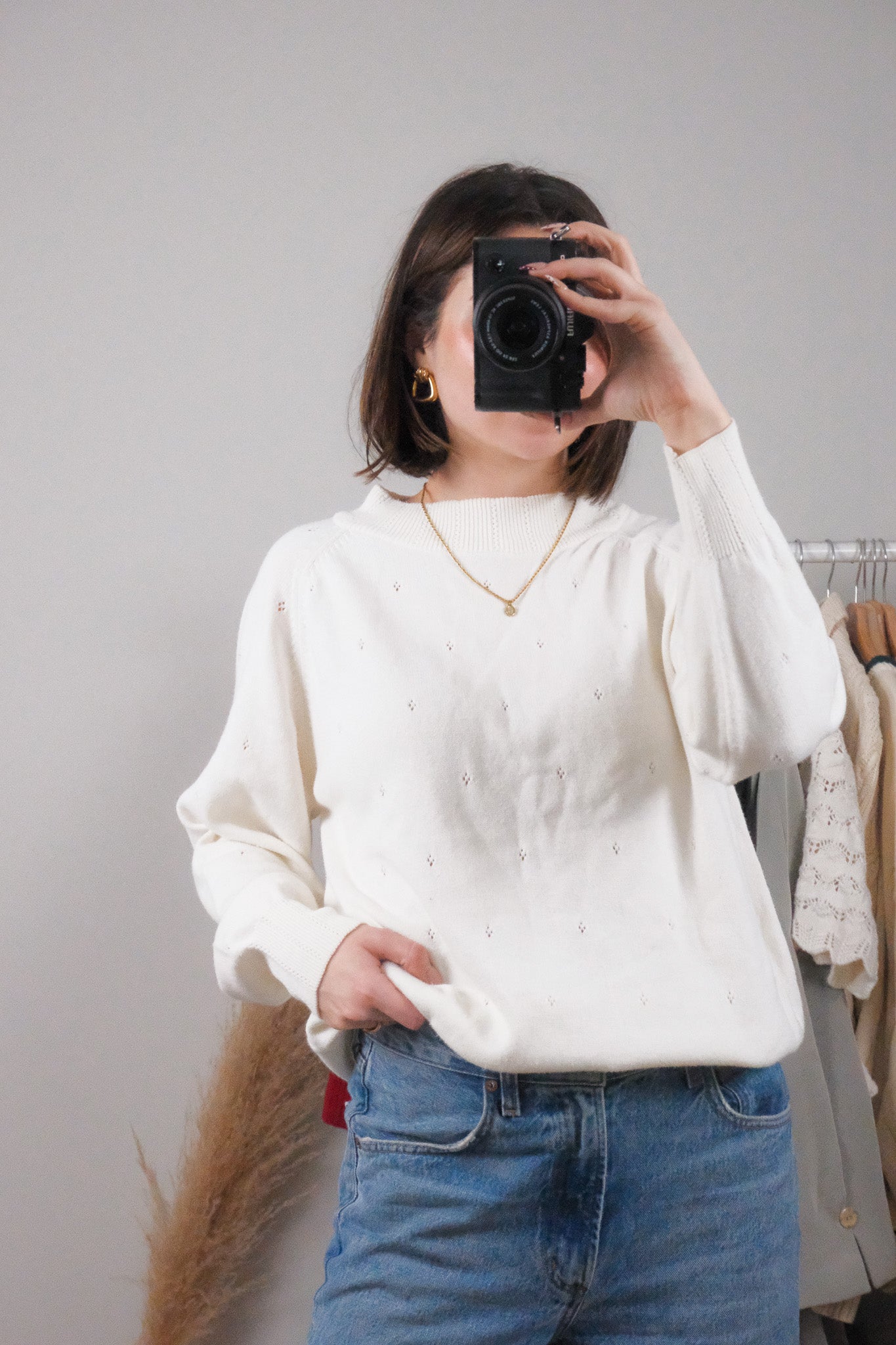 Vintage x Cotton Eyelet Sweater (S)