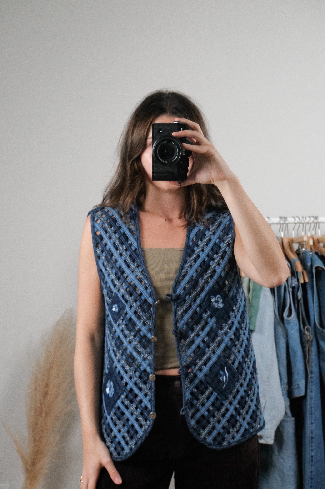 Vintage x Denim Woven/Embroidered Vest (XL)