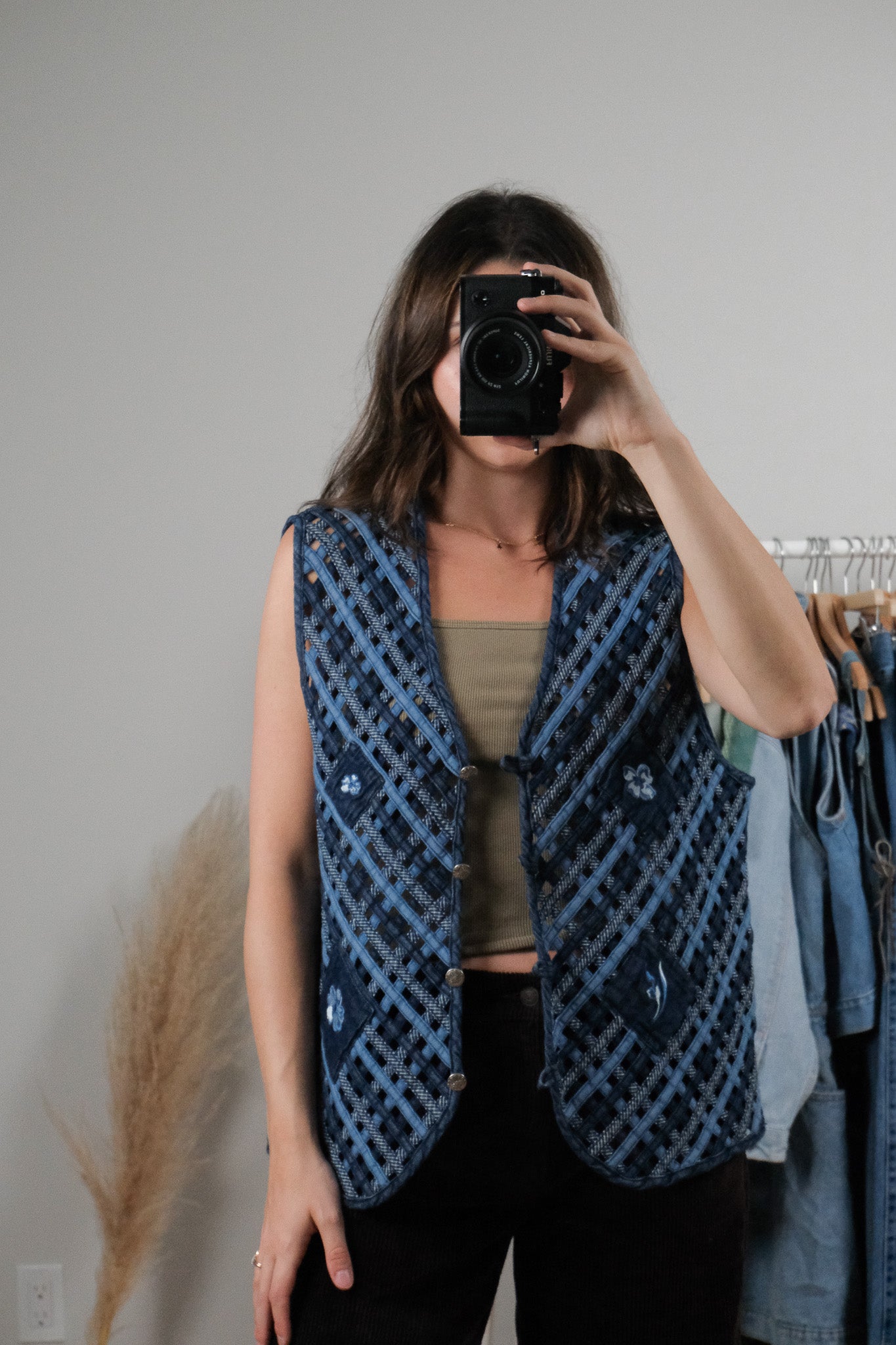 Vintage x Denim Woven/Embroidered Vest (XL)