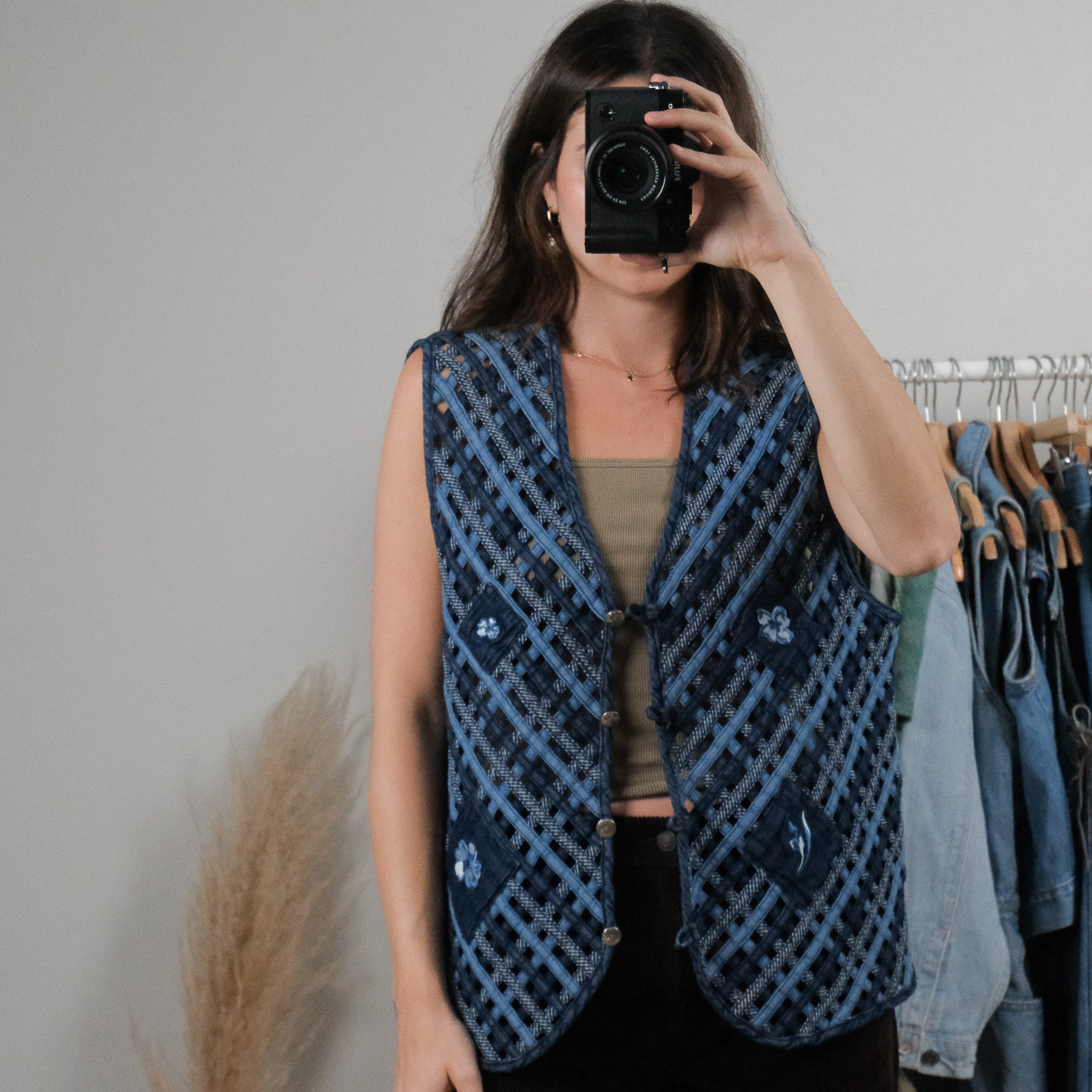 Vintage x Denim Woven/Embroidered Vest (XL)