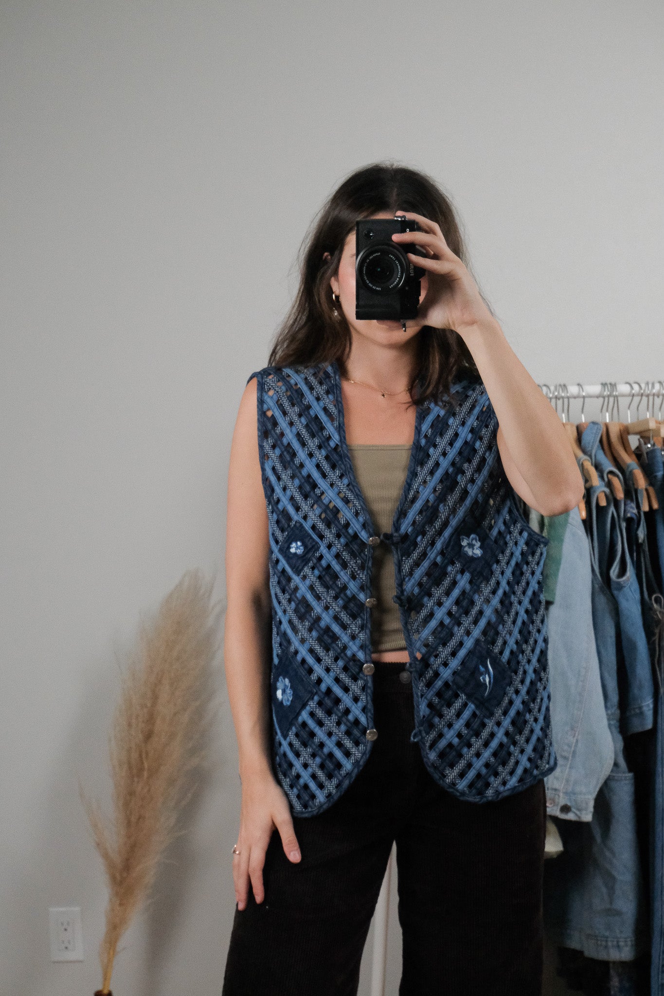 Vintage x Denim Woven/Embroidered Vest (XL)