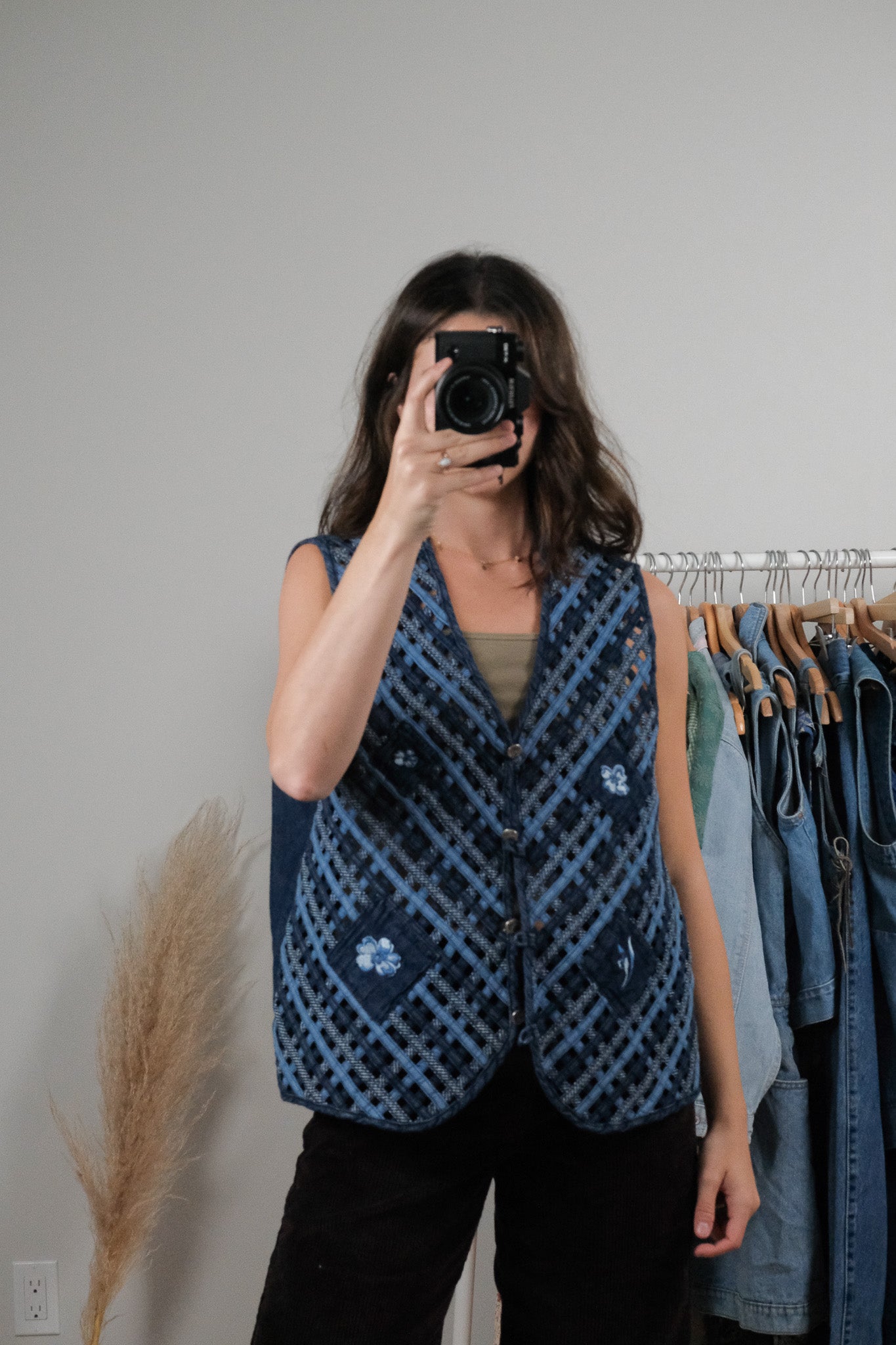 Vintage x Denim Woven/Embroidered Vest (XL)
