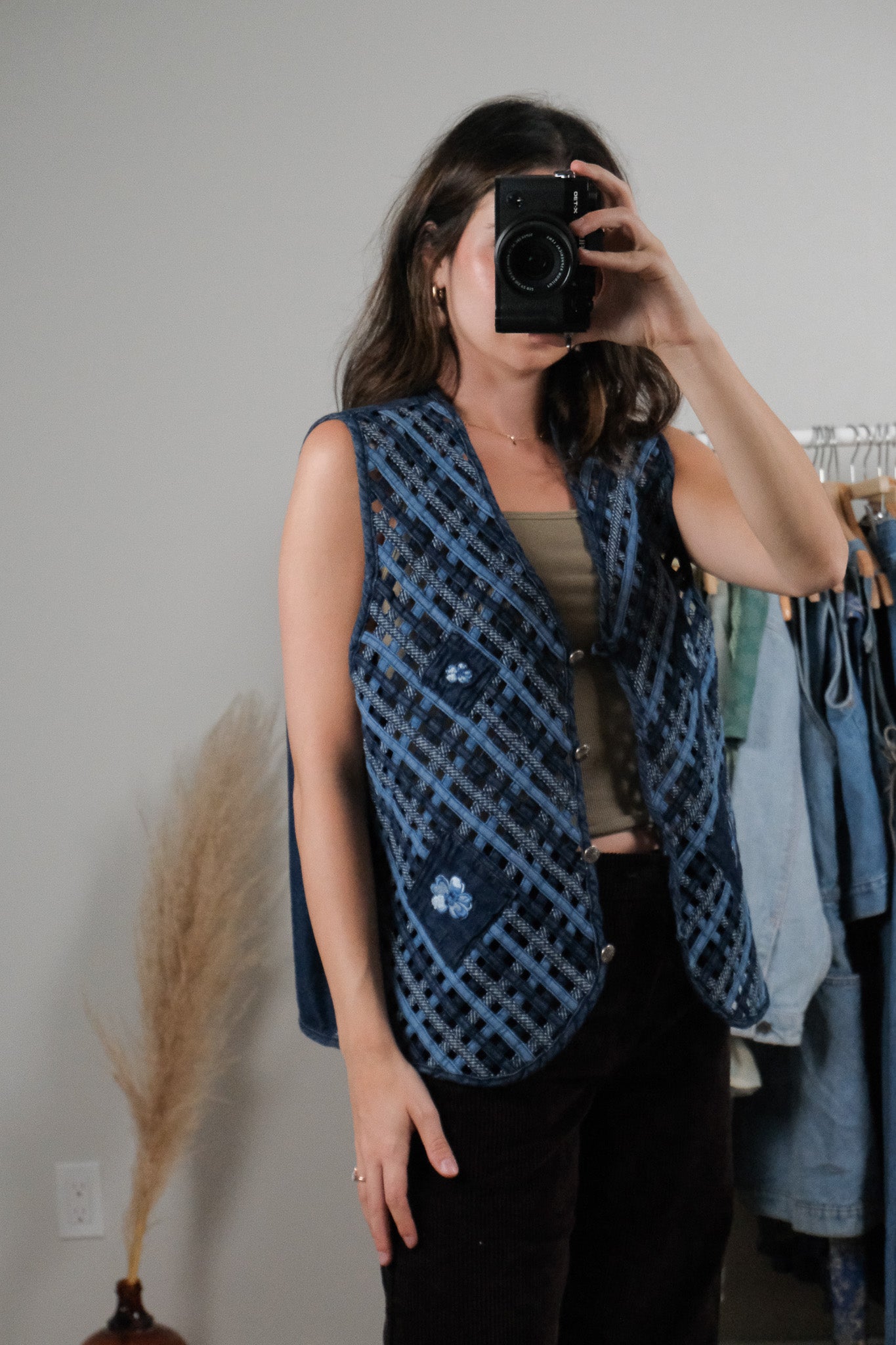 Vintage x Denim Woven/Embroidered Vest (XL)