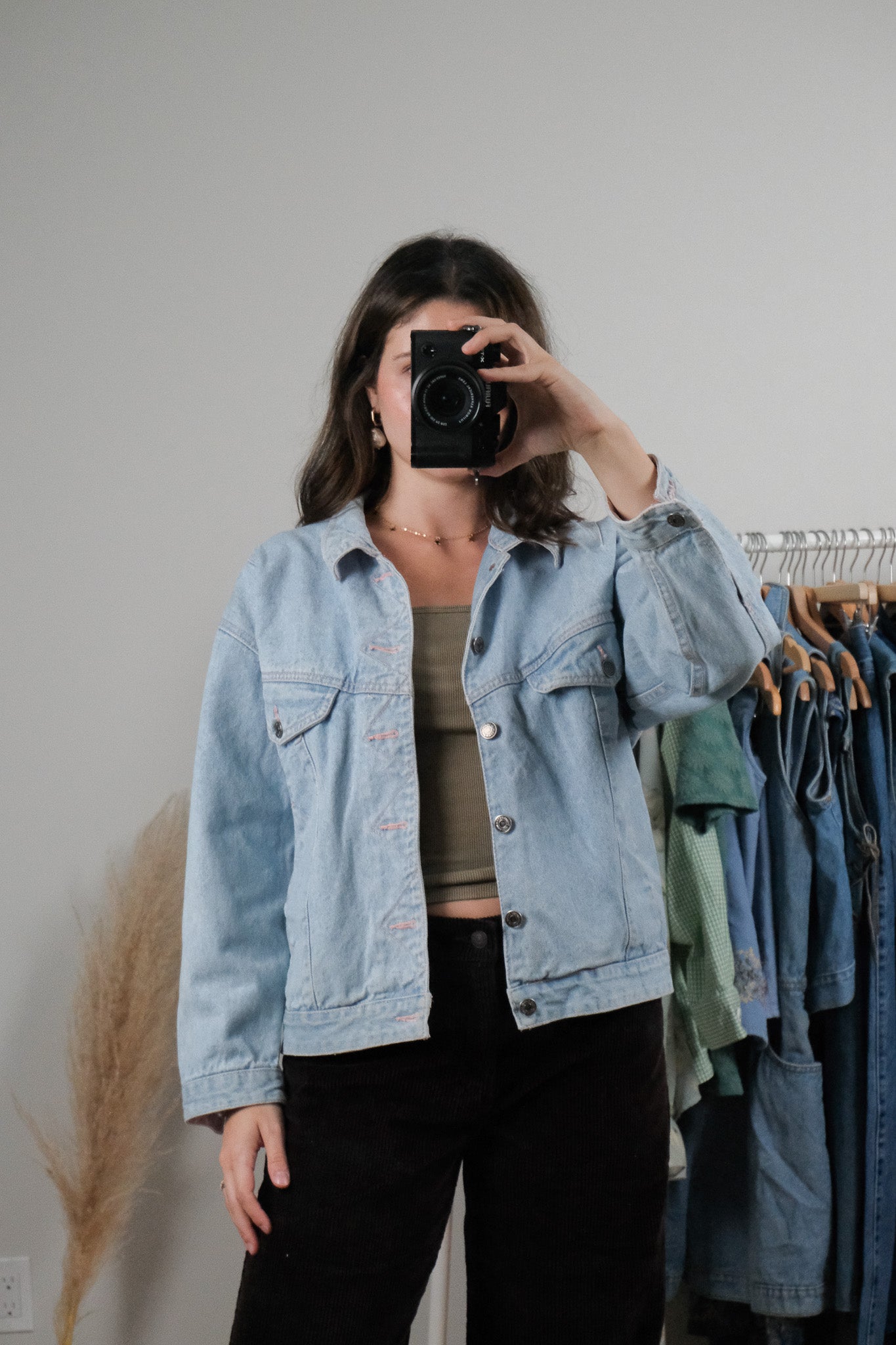 Vintage x Pink Trim Denim Jacket (M)