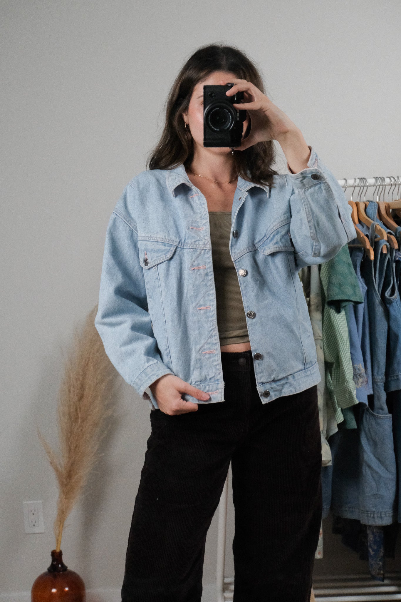 Vintage x Pink Trim Denim Jacket (M)