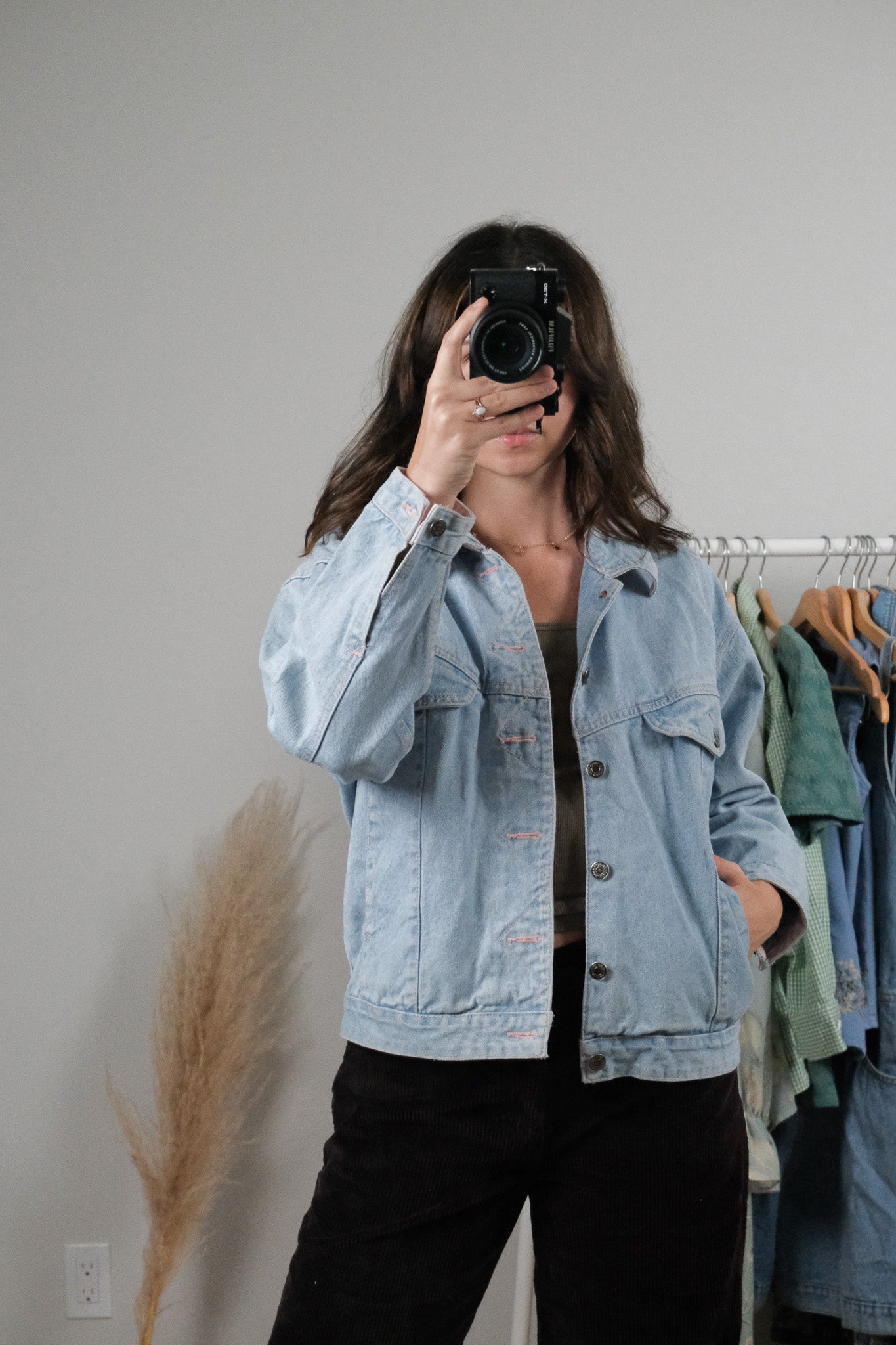 Vintage x Pink Trim Denim Jacket (M)