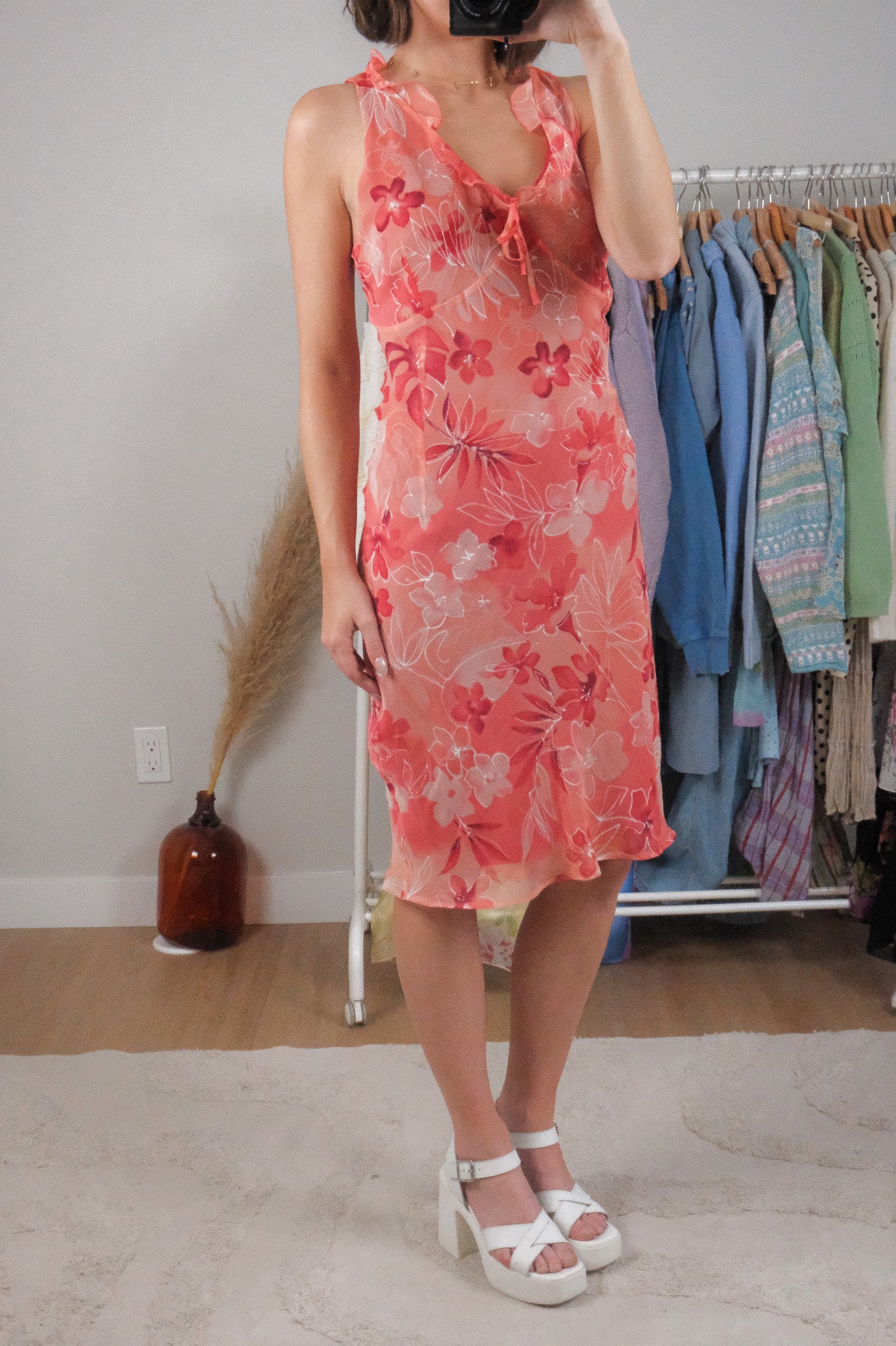 Vintage x Floral Midi Dress (8/10)