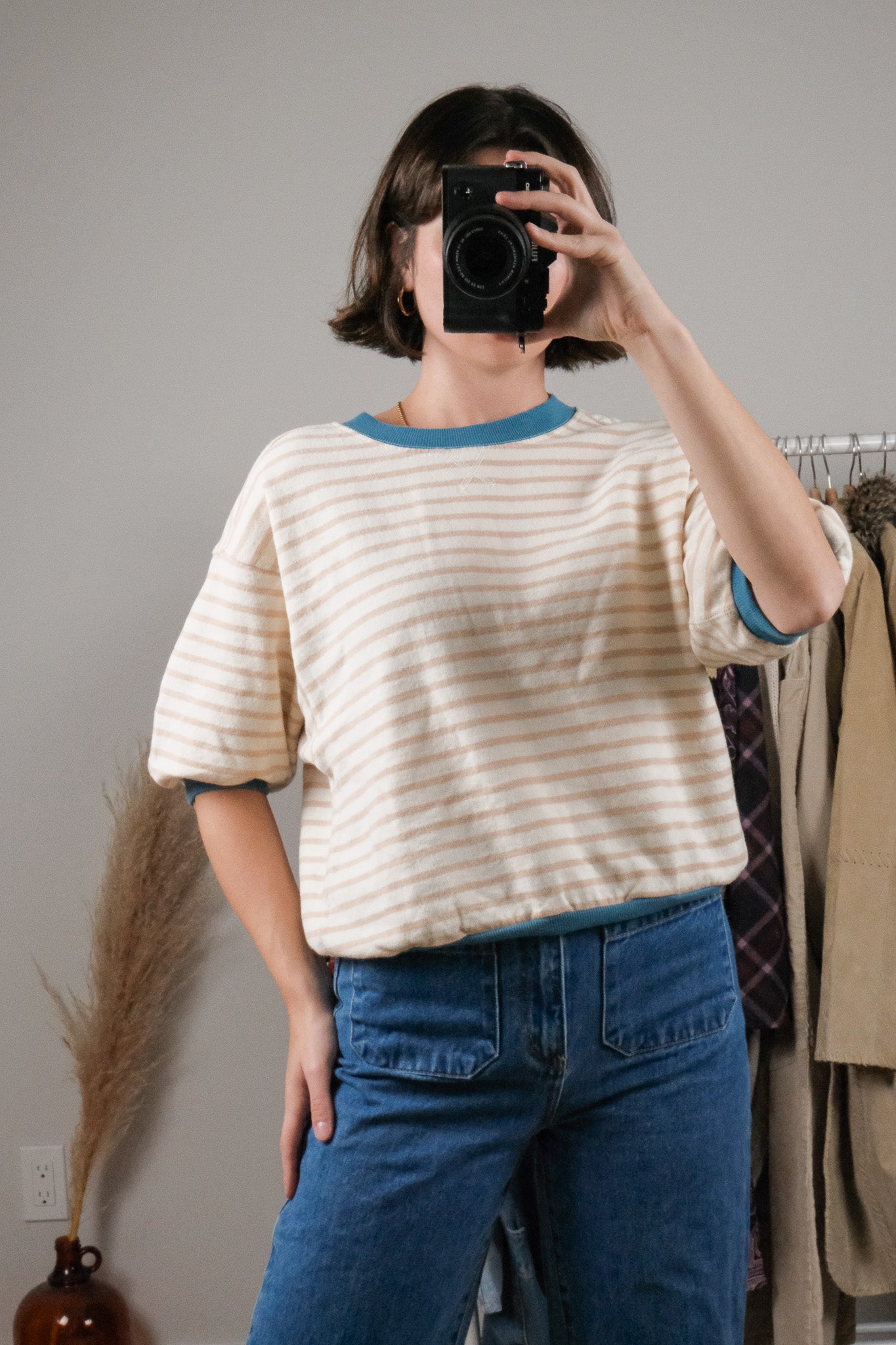 Modern x Anthropolgie Cotton Striped Short-Sleeve (XS)