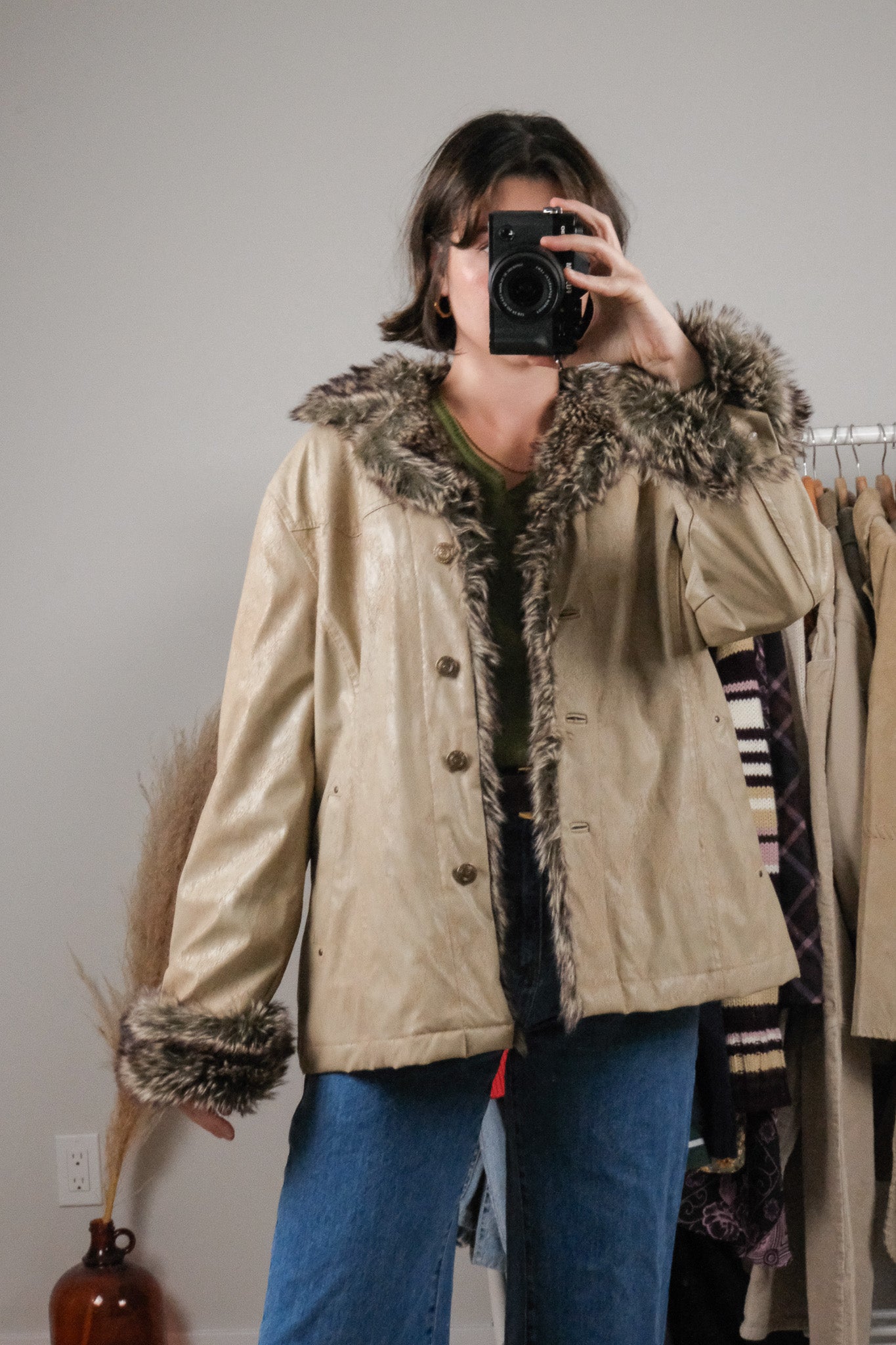 Vintage x Faux Leather & Faux Fur Penny Lane Jacket (M/L)