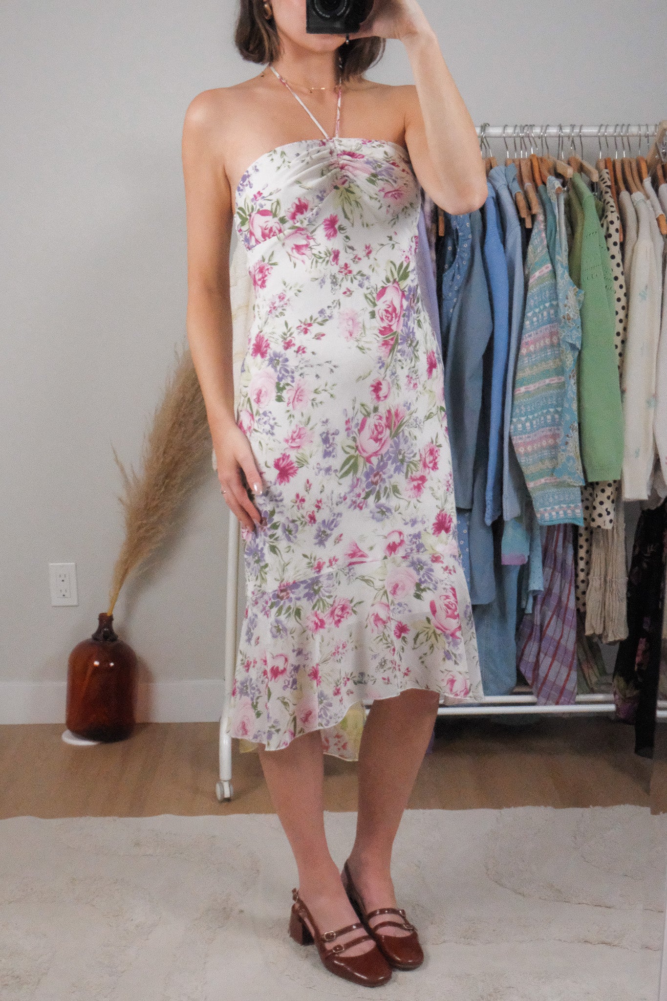 Vintage x Floral Halter Midi Dress (S)