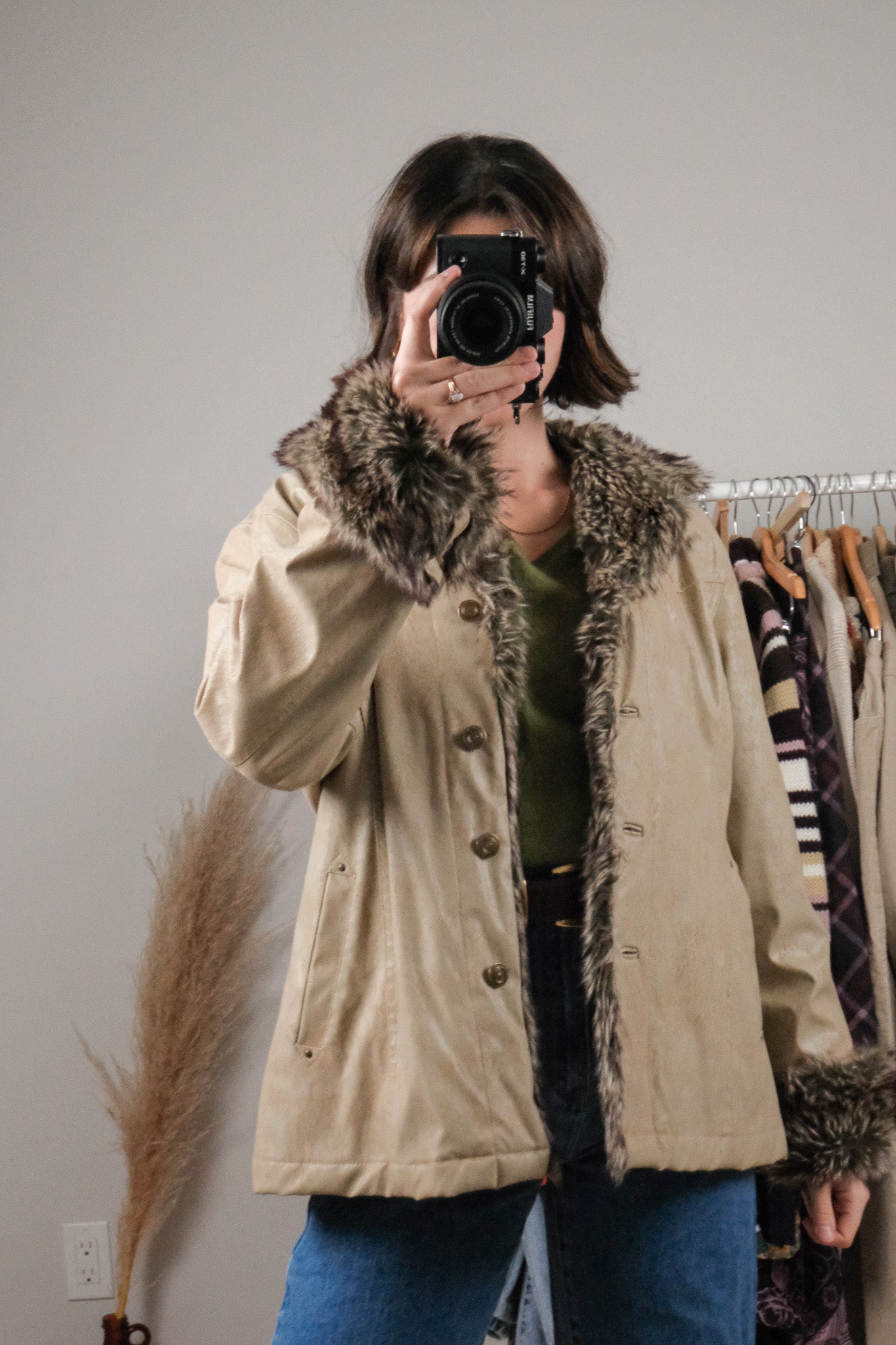 Vintage x Faux Leather & Faux Fur Penny Lane Jacket (M/L)
