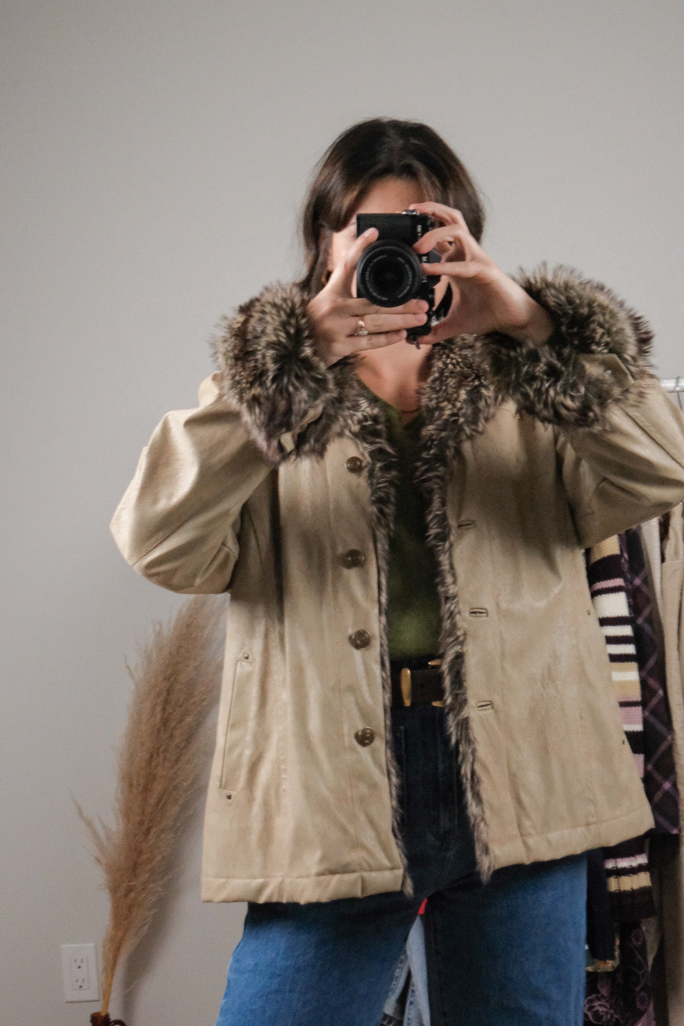 Vintage x Faux Leather & Faux Fur Penny Lane Jacket (M/L)