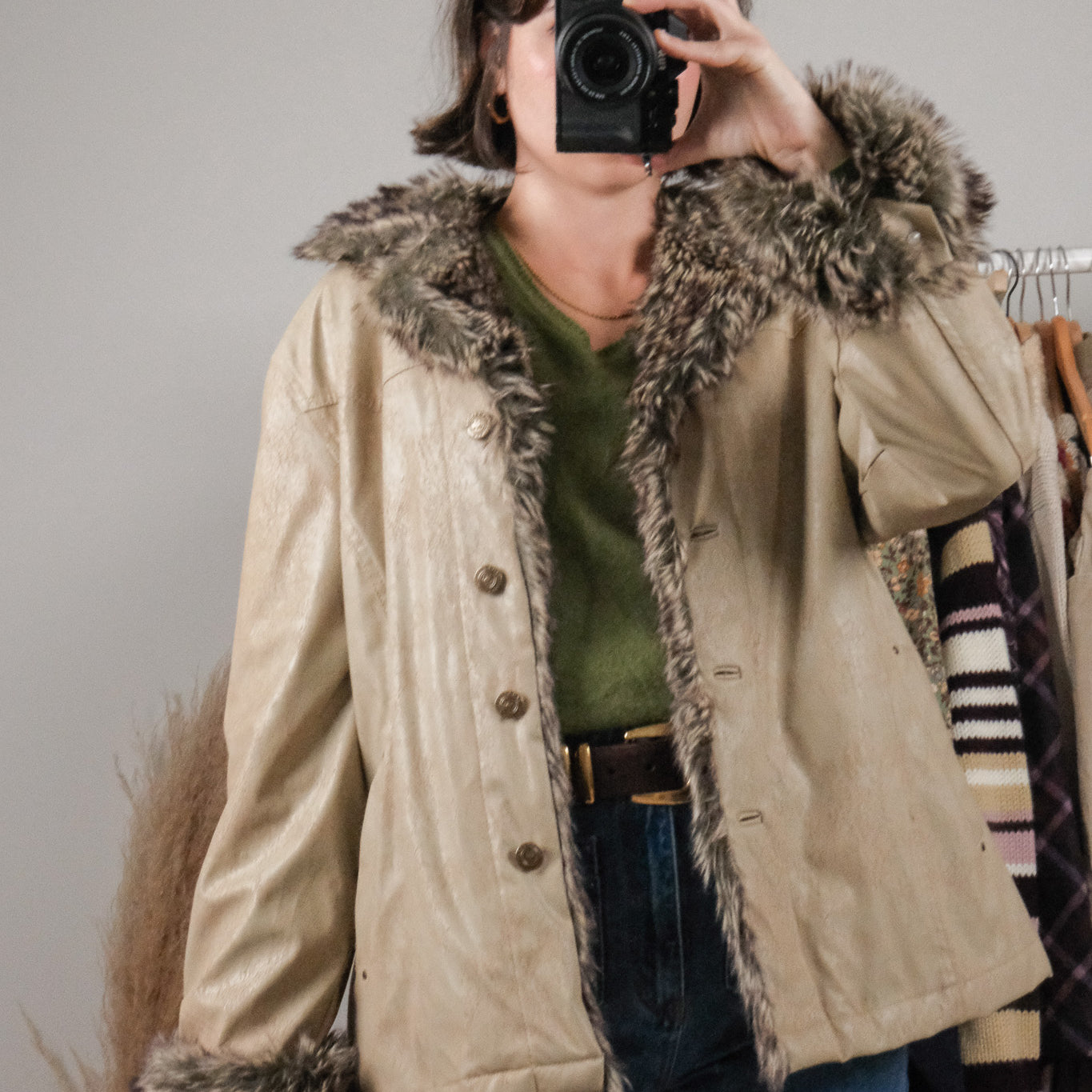 Vintage x Faux Leather & Faux Fur Penny Lane Jacket (M/L)