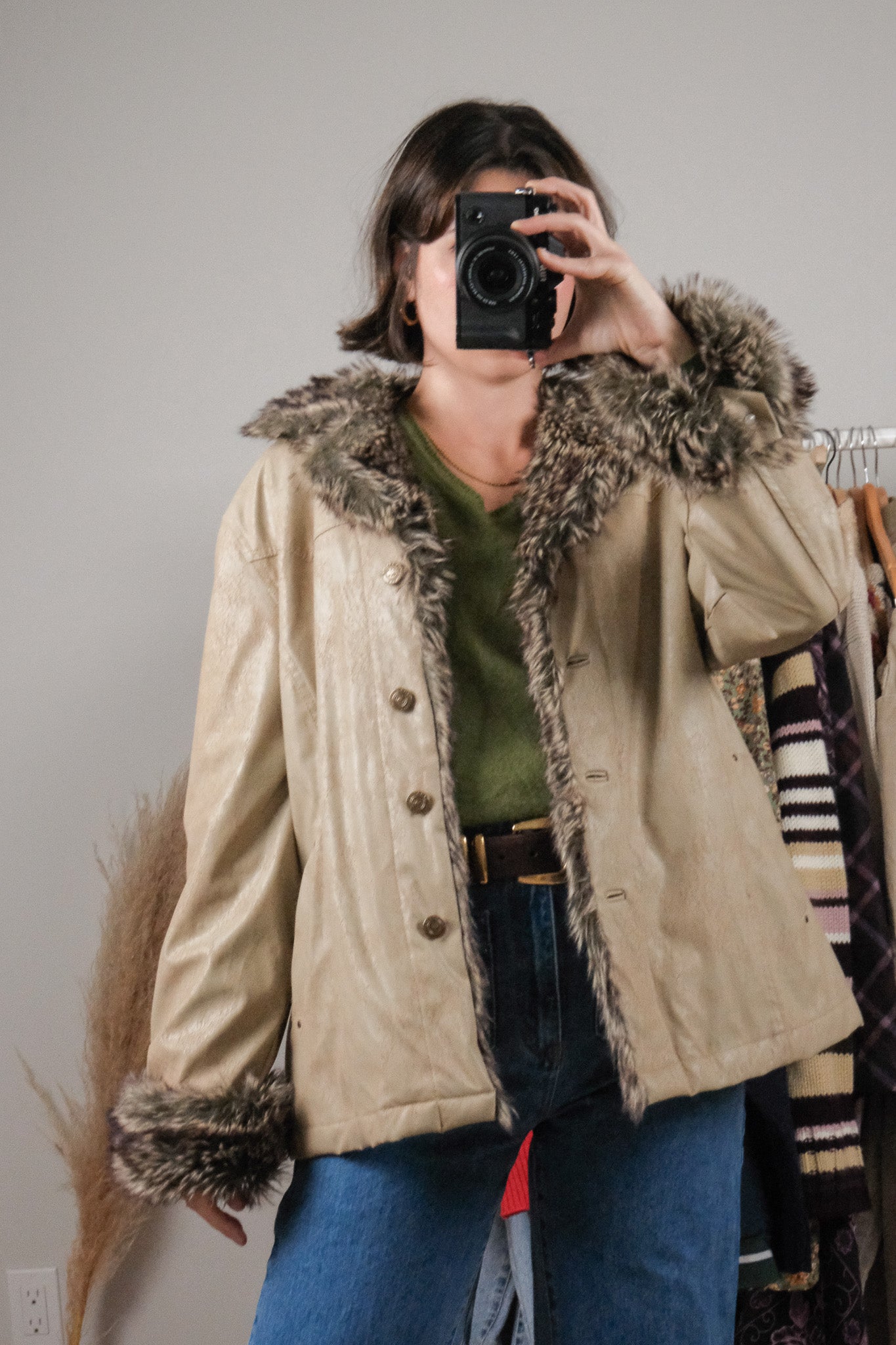 Vintage x Faux Leather & Faux Fur Penny Lane Jacket (M/L)