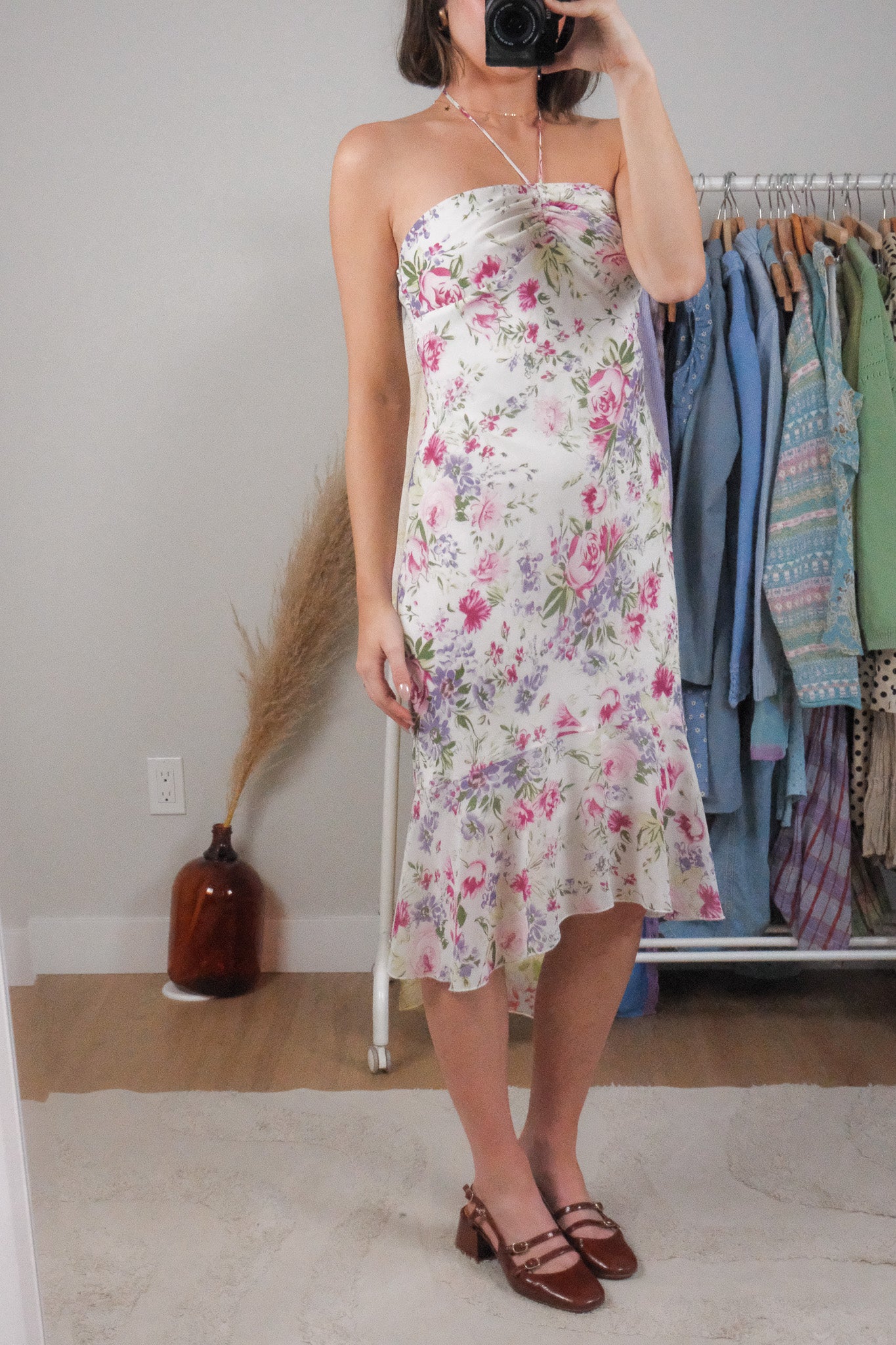 Vintage x Floral Halter Midi Dress (S)