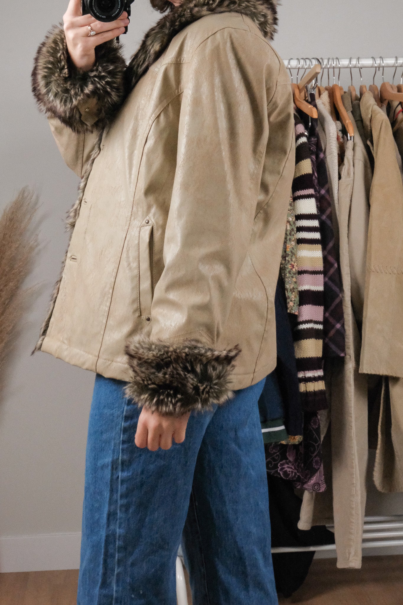 Vintage x Faux Leather & Faux Fur Penny Lane Jacket (M/L)