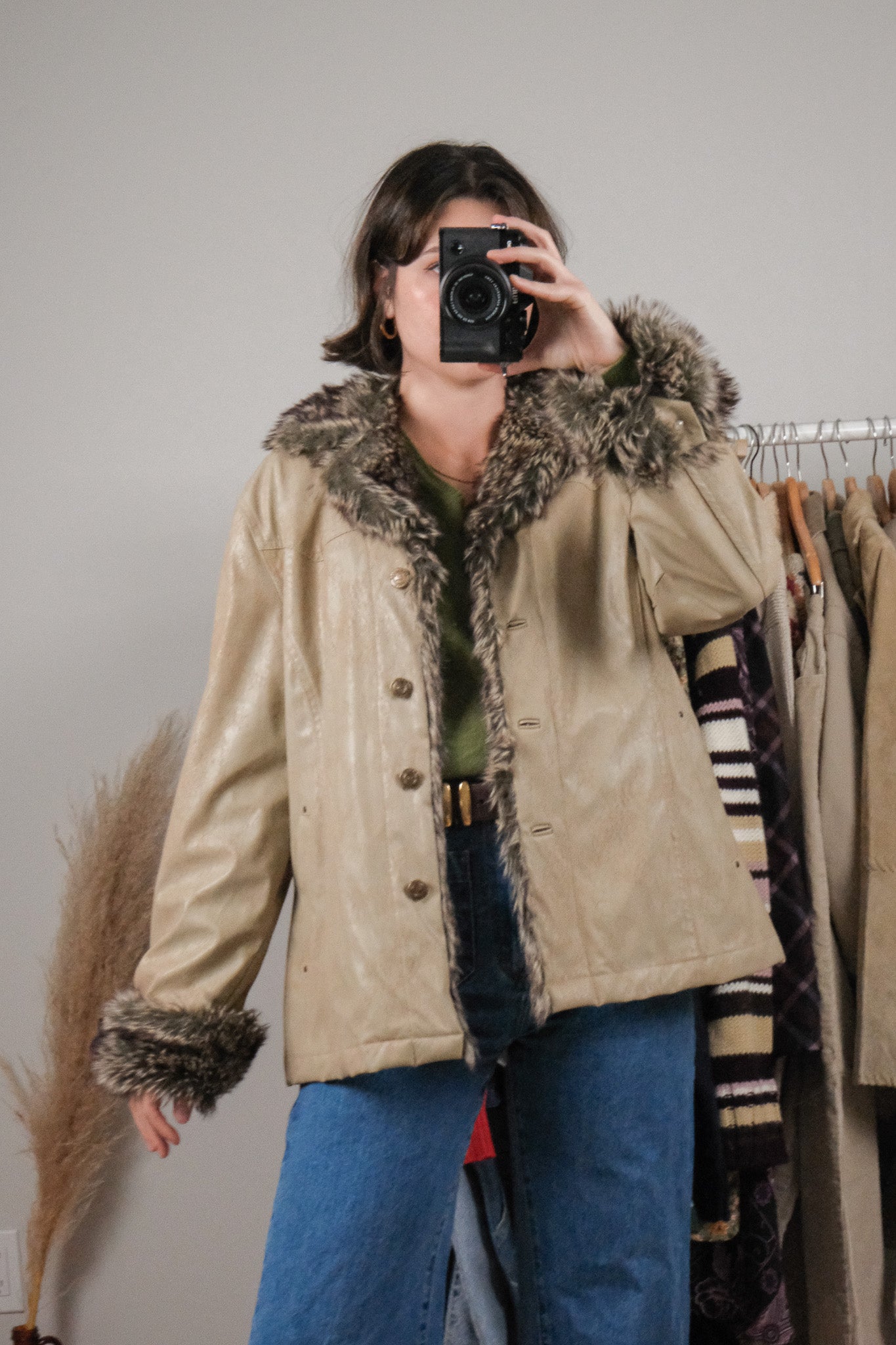 Vintage x Faux Leather & Faux Fur Penny Lane Jacket (M/L)