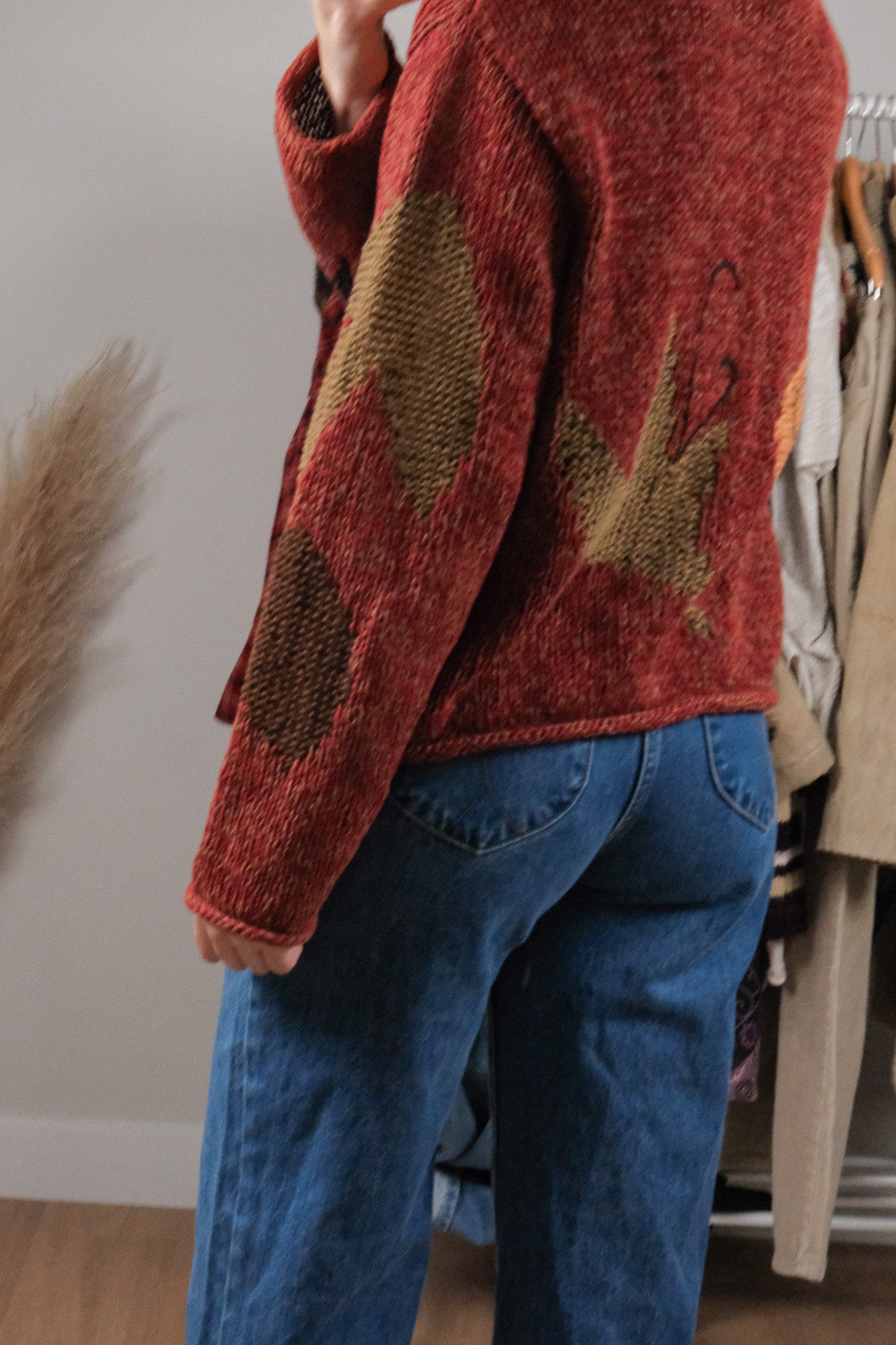 Vintage x Handknit Embroidered Cardigan (M)