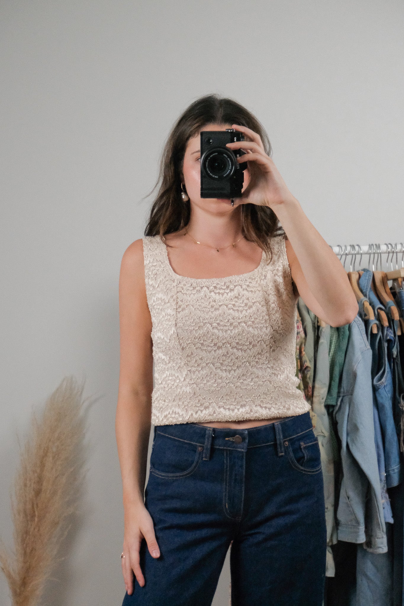 Made in USA x Vintage x Lace Top (M)