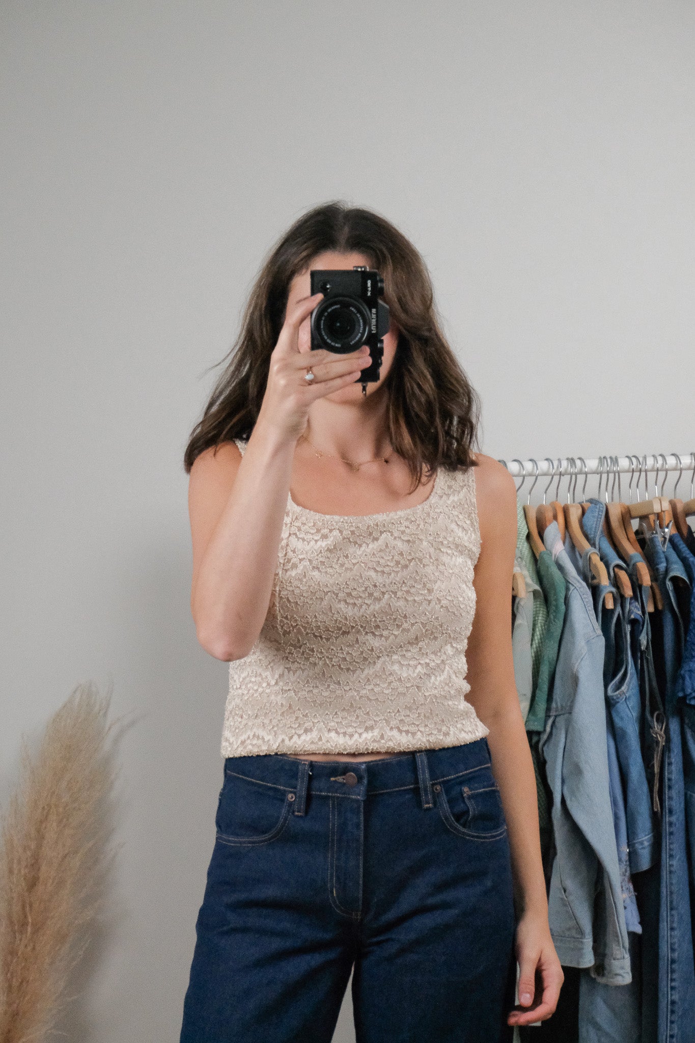 Made in USA x Vintage x Lace Top (M)