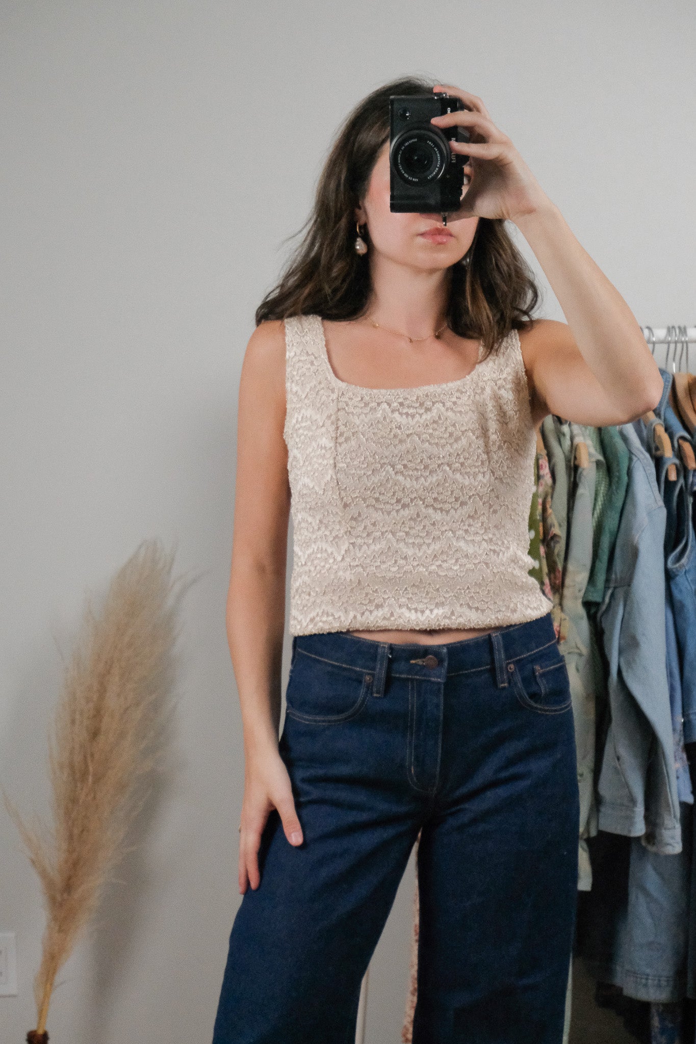 Made in USA x Vintage x Lace Top (M)