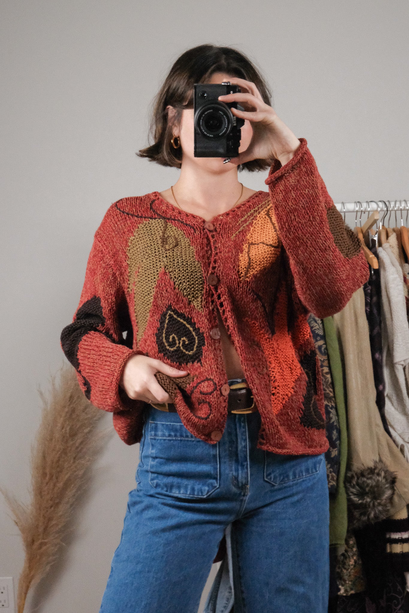 Vintage x Handknit Embroidered Cardigan (M)