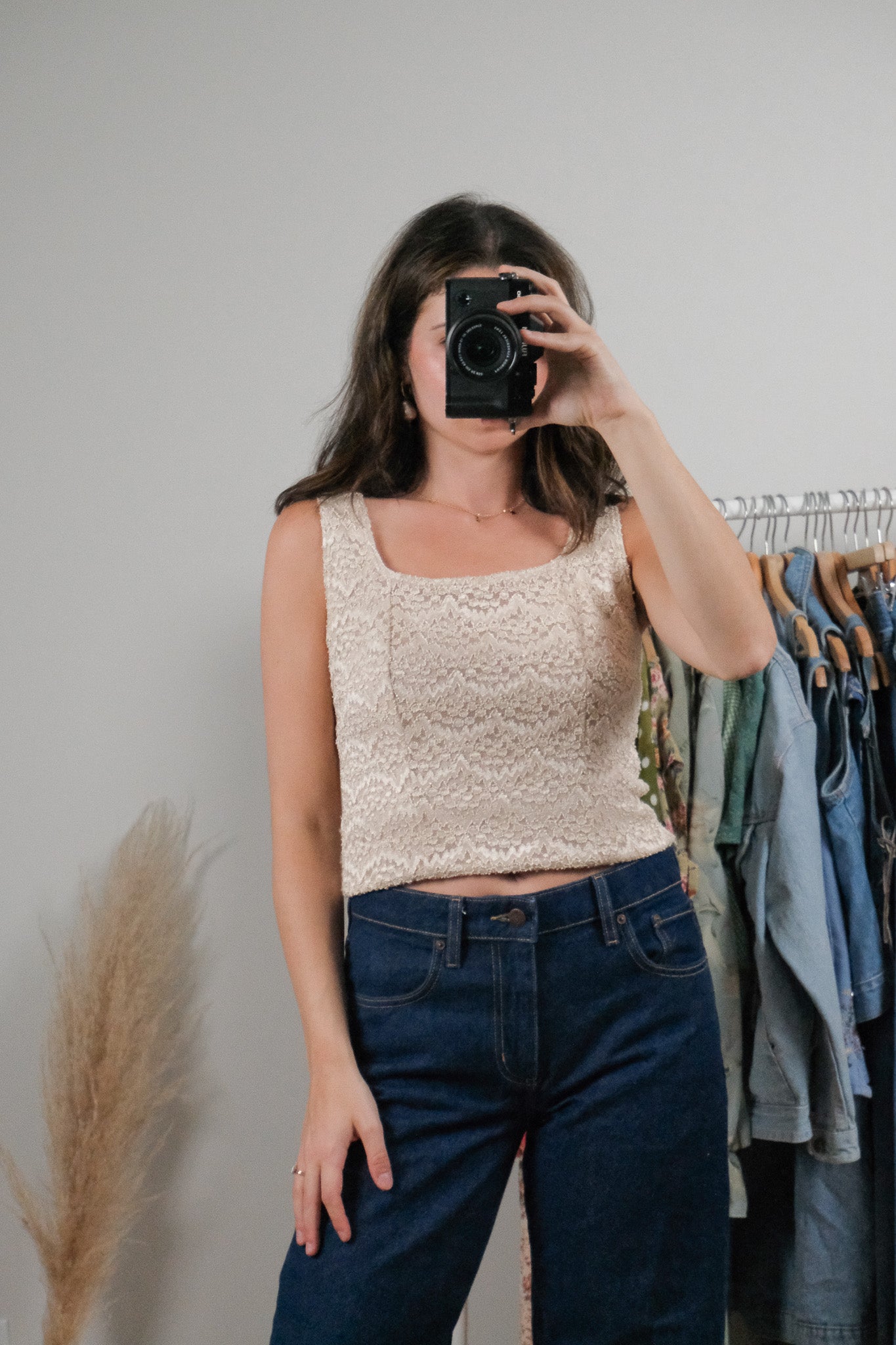 Made in USA x Vintage x Lace Top (M)