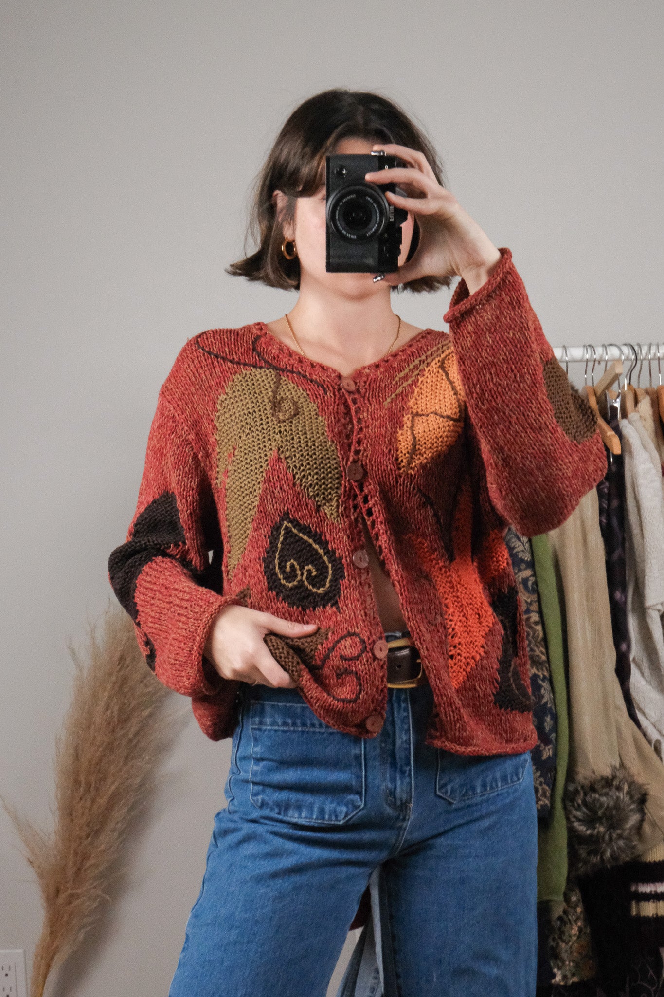 Vintage x Handknit Embroidered Cardigan (M)