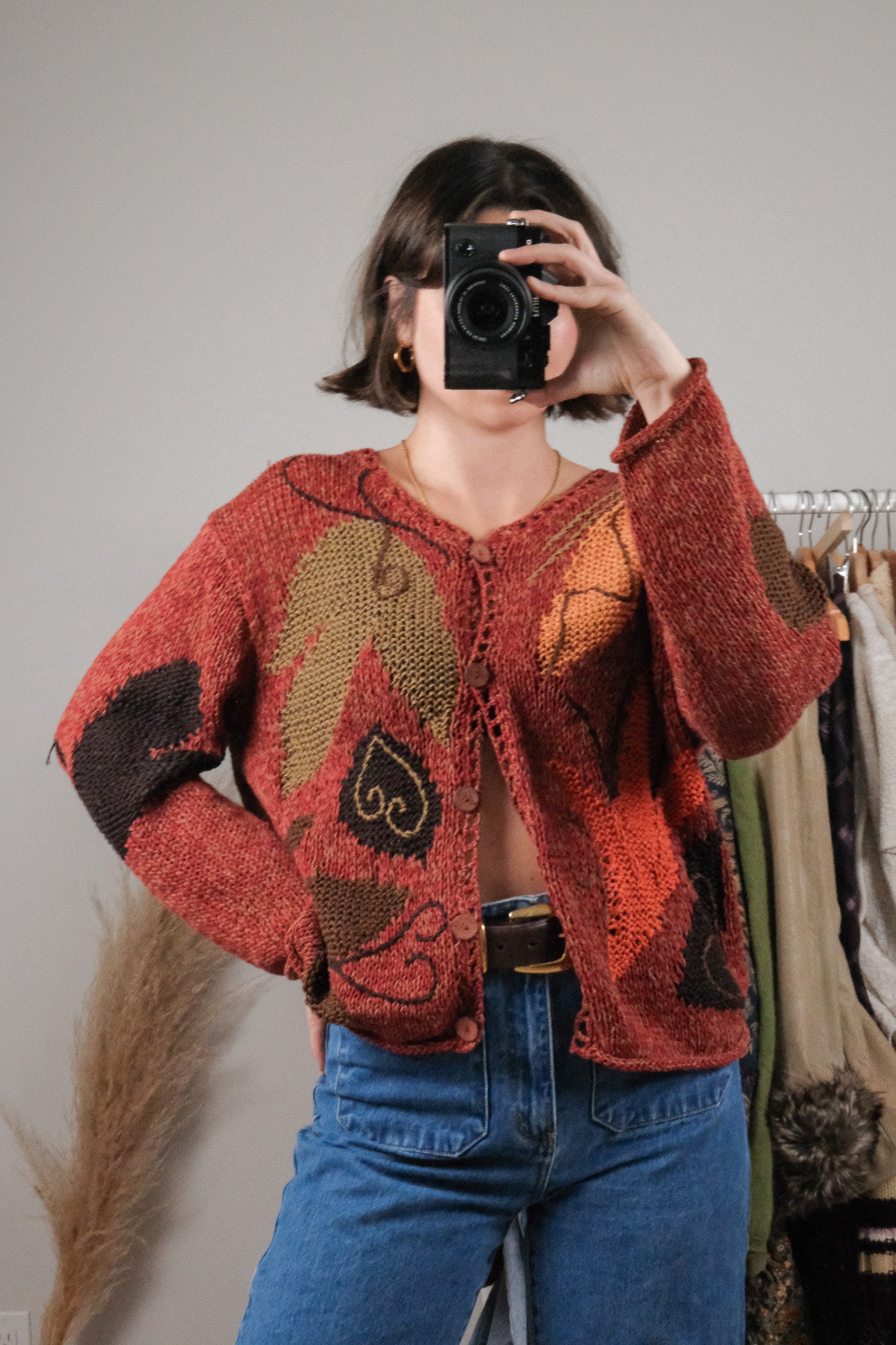 Vintage x Handknit Embroidered Cardigan (M)
