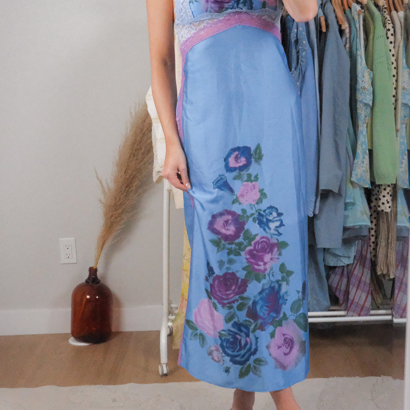 Free People x Floral Lace Maxi Dress (S)