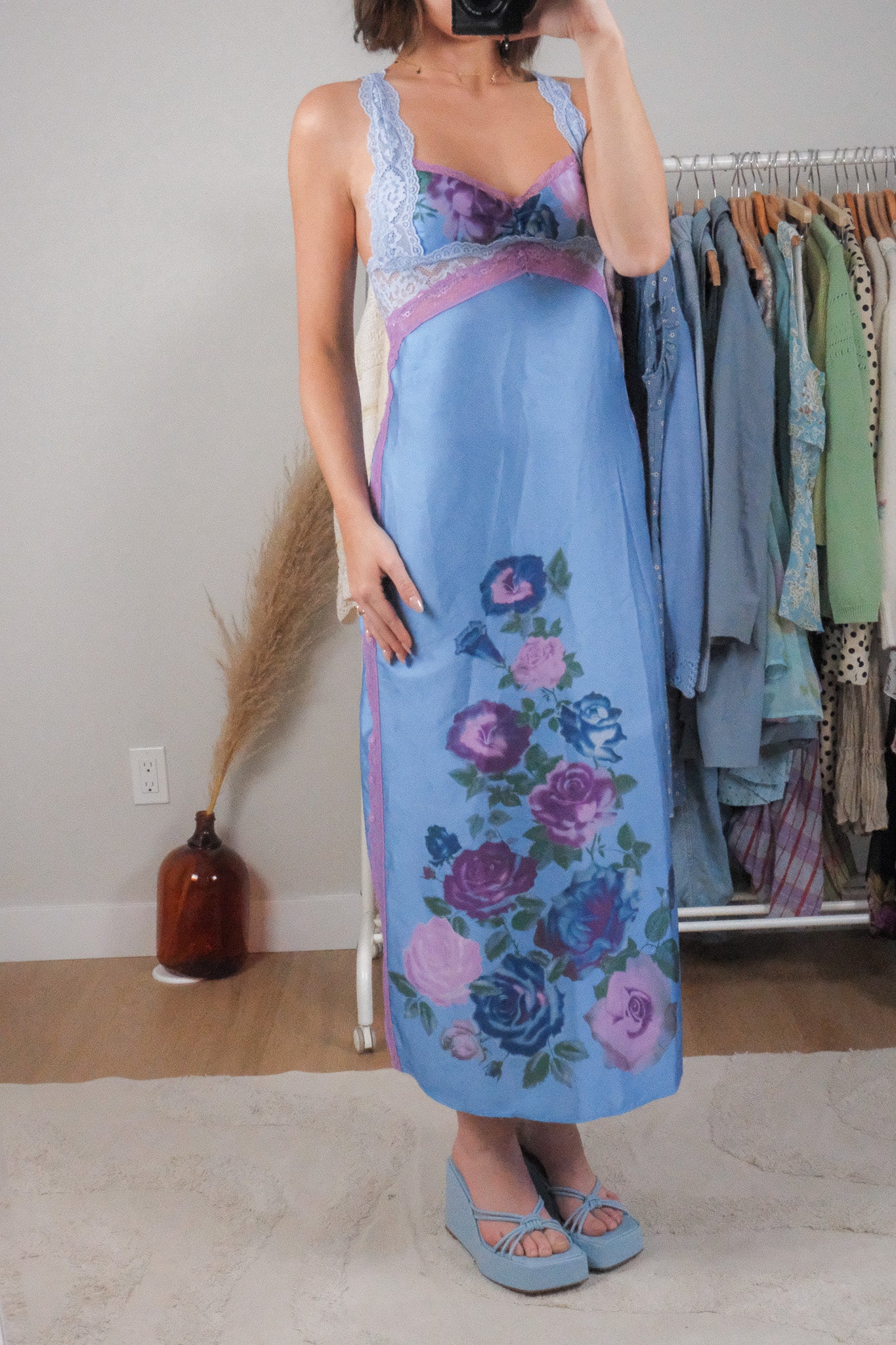 Free People x Floral Lace Maxi Dress (S)