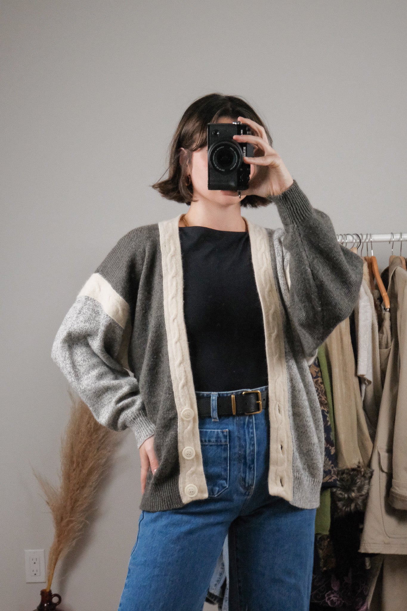 Vintage x Wool Blend Textured Cardigan (M/L)