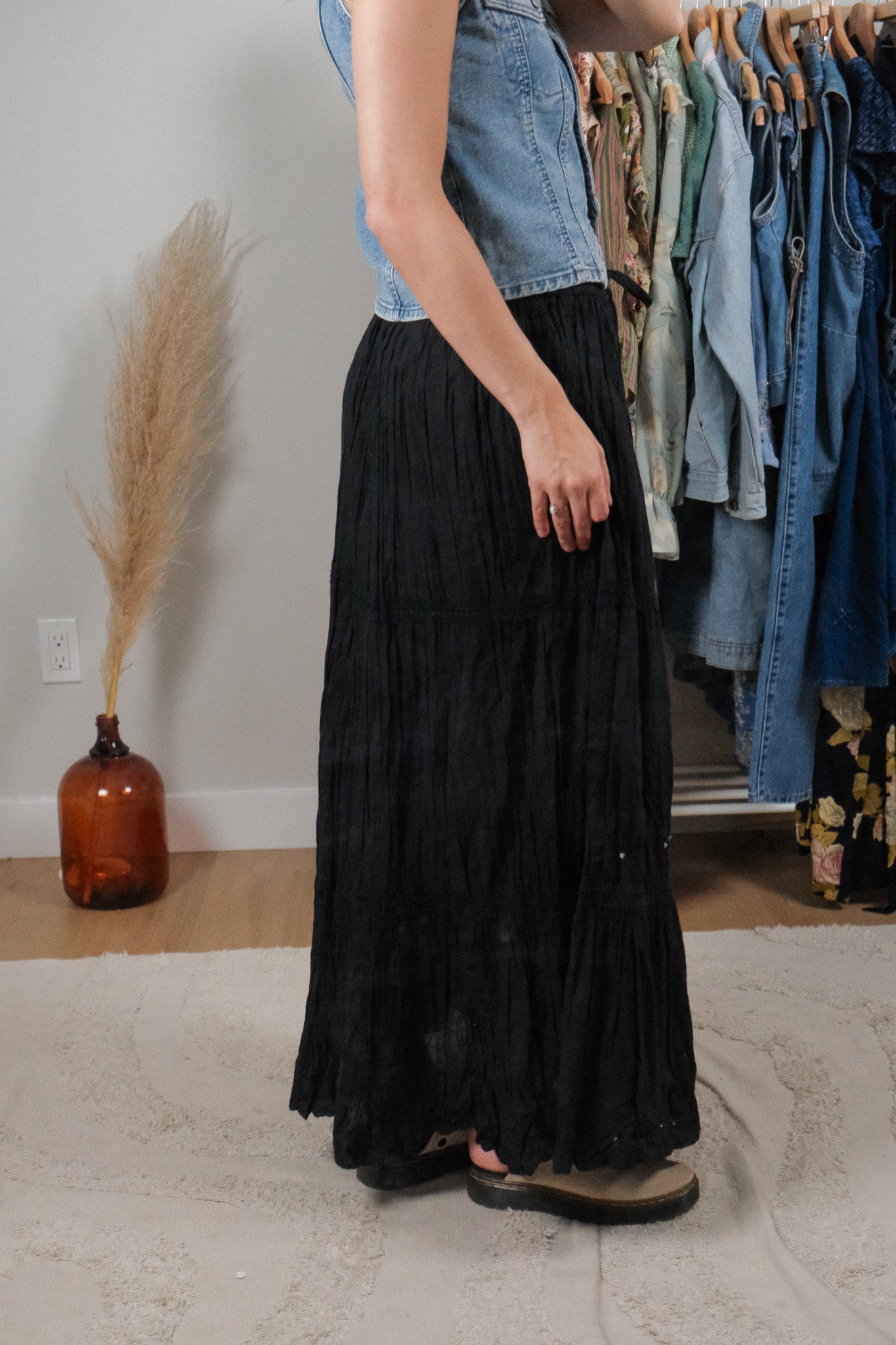 Vintage x Cotton Sequin Maxi Skirt (L-XL)