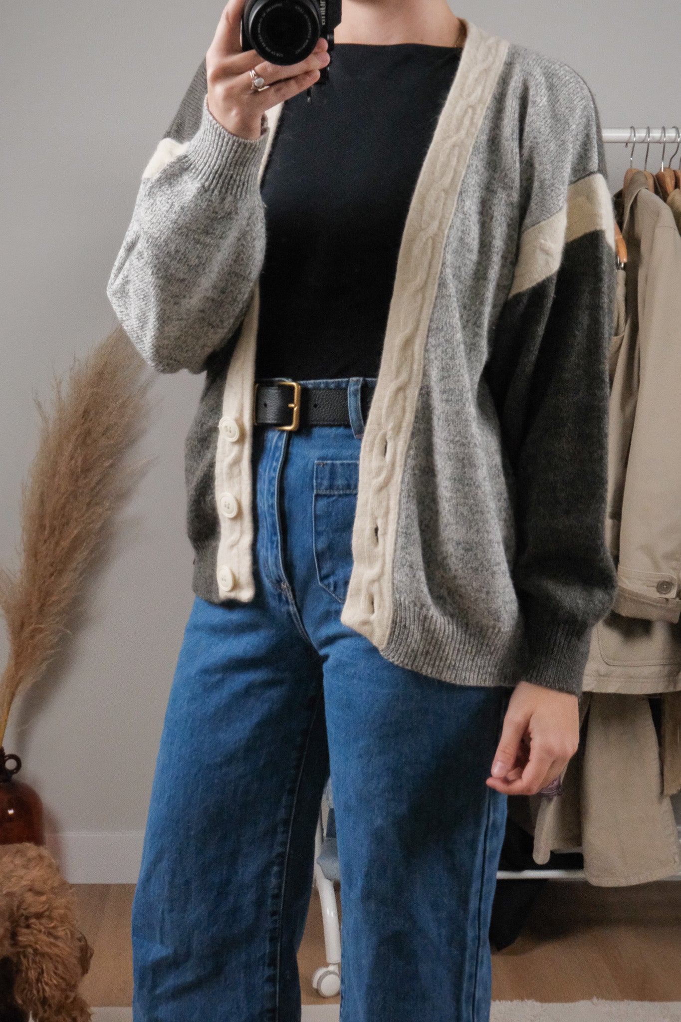 Vintage x Wool Blend Textured Cardigan (M/L)