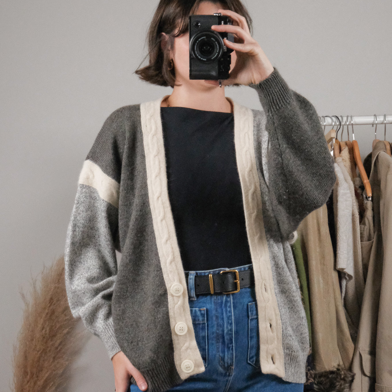 Vintage x Wool Blend Textured Cardigan (M/L)
