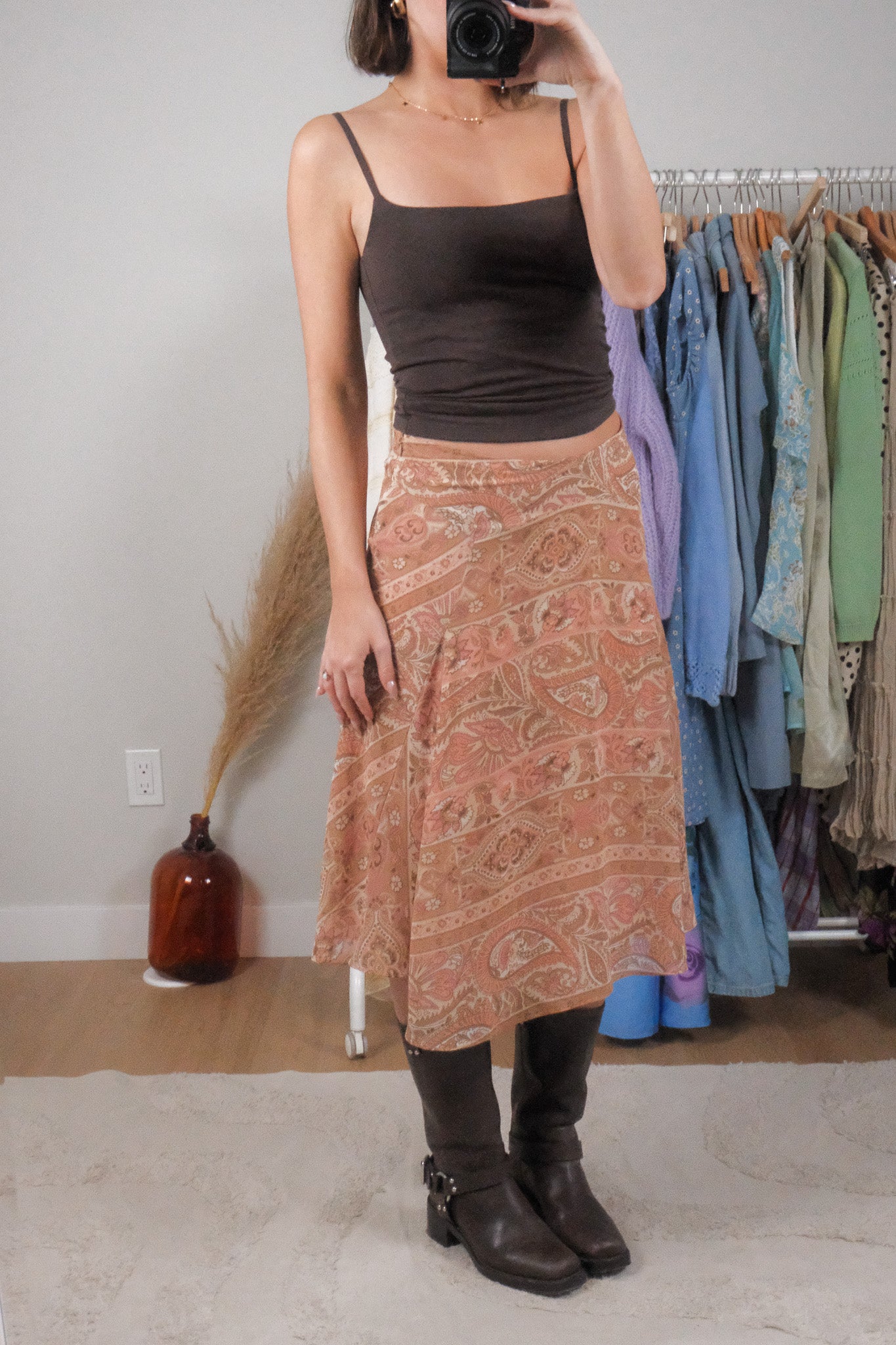 Vintage x Patterned Midi Skirt (12/14)