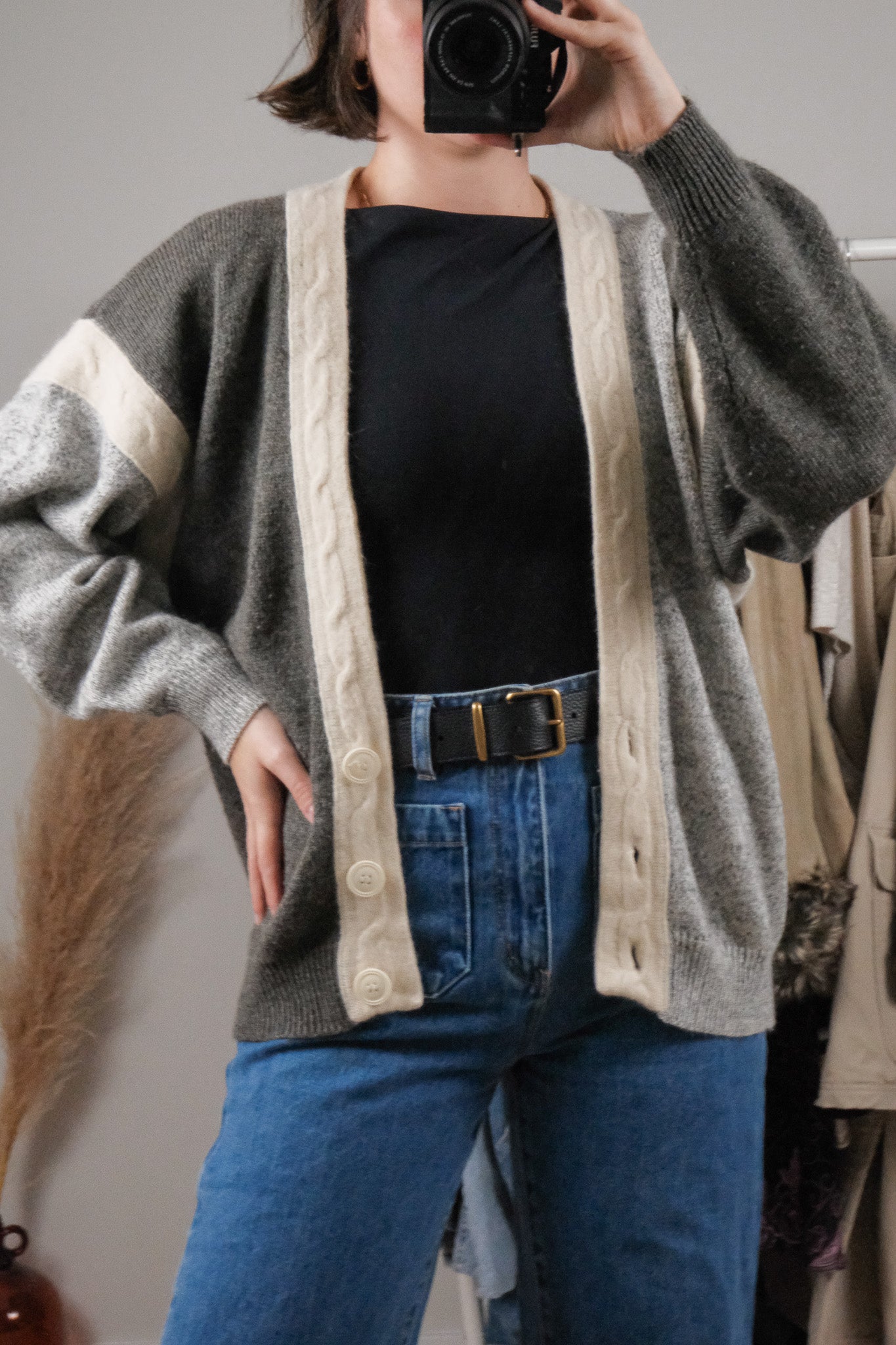 Vintage x Wool Blend Textured Cardigan (M/L)