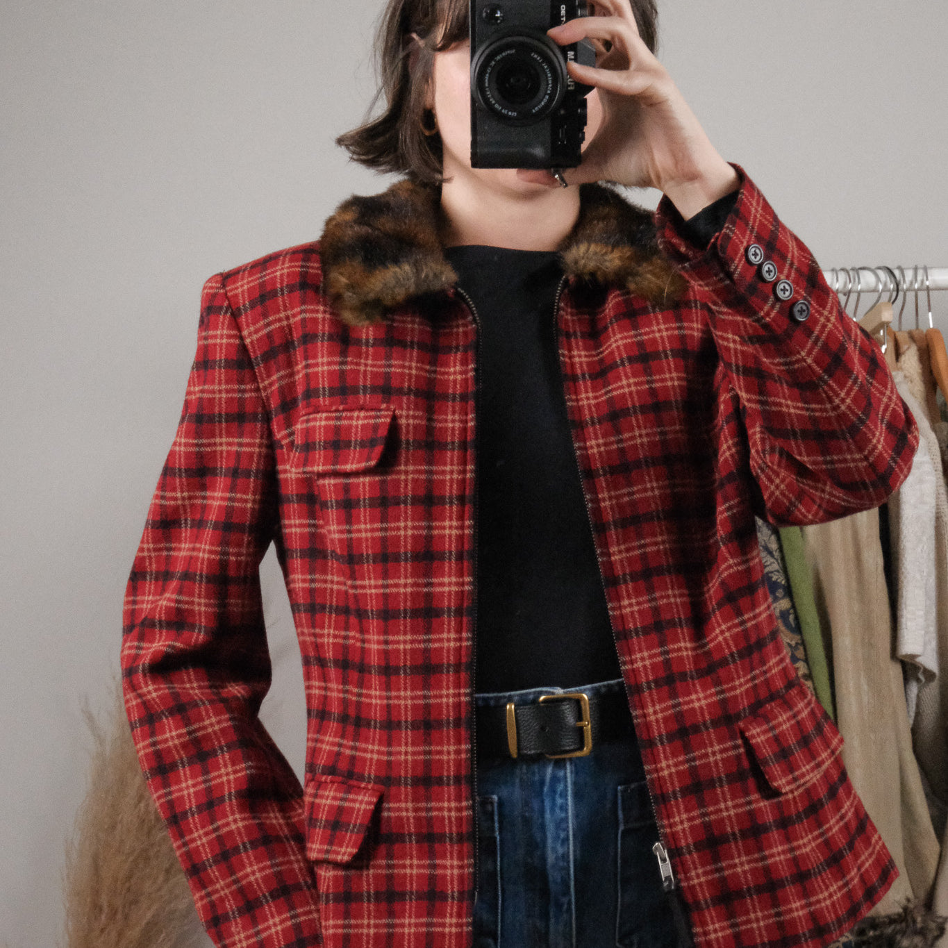 Made in USA x Vintage x Ralph Lauren Wool Blend Plaid Jacket (M)