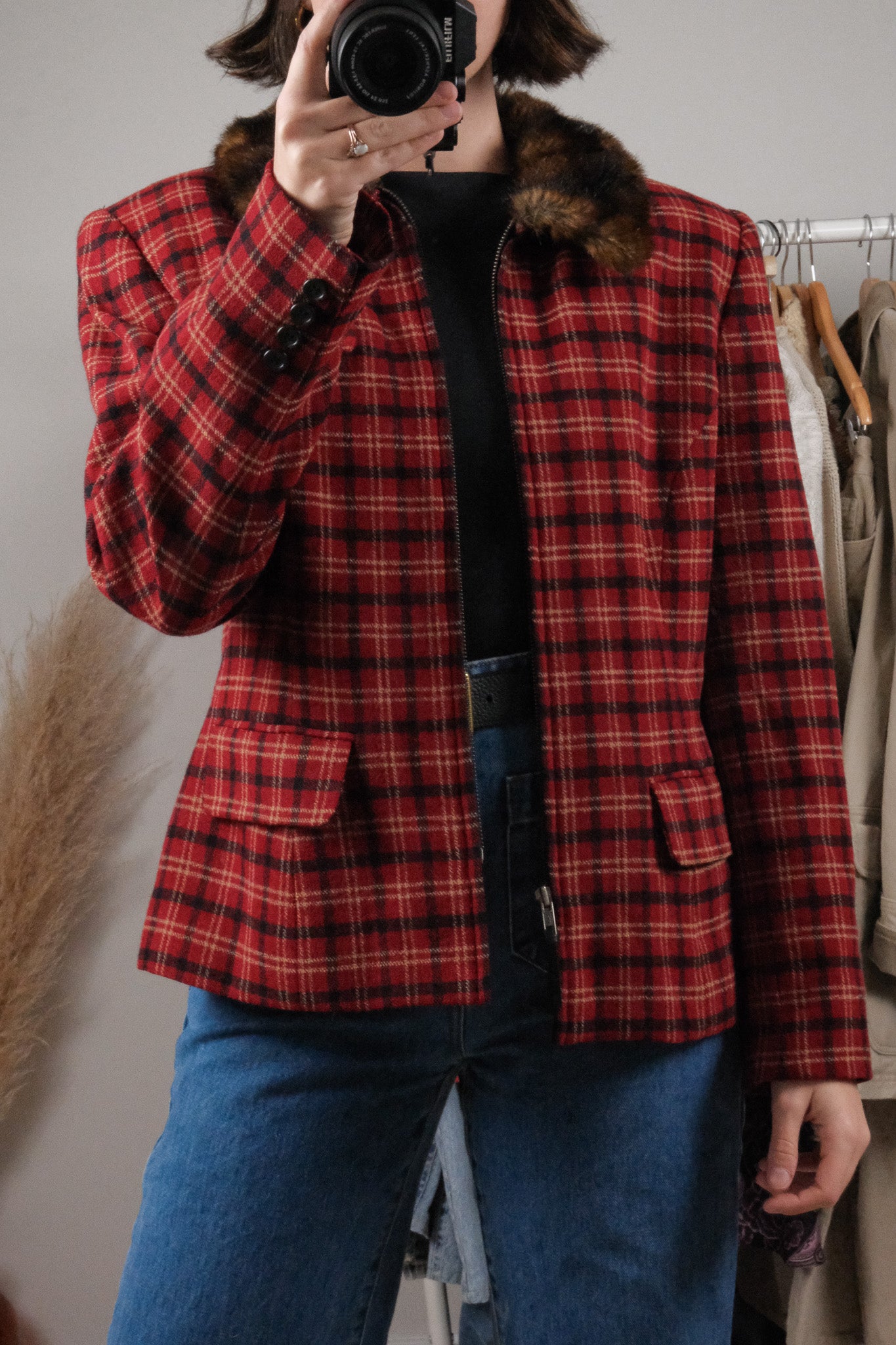 Made in USA x Vintage x Ralph Lauren Wool Blend Plaid Jacket (M)