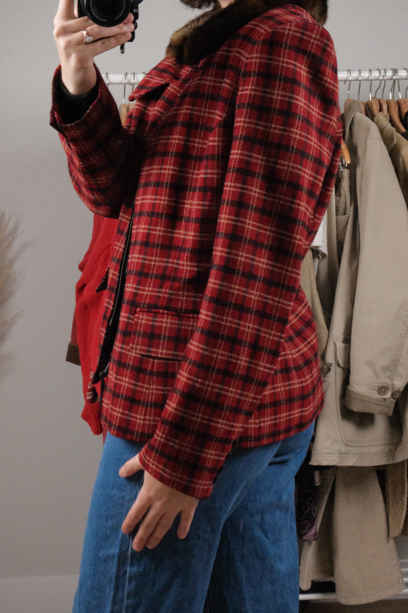 Made in USA x Vintage x Ralph Lauren Wool Blend Plaid Jacket (M)