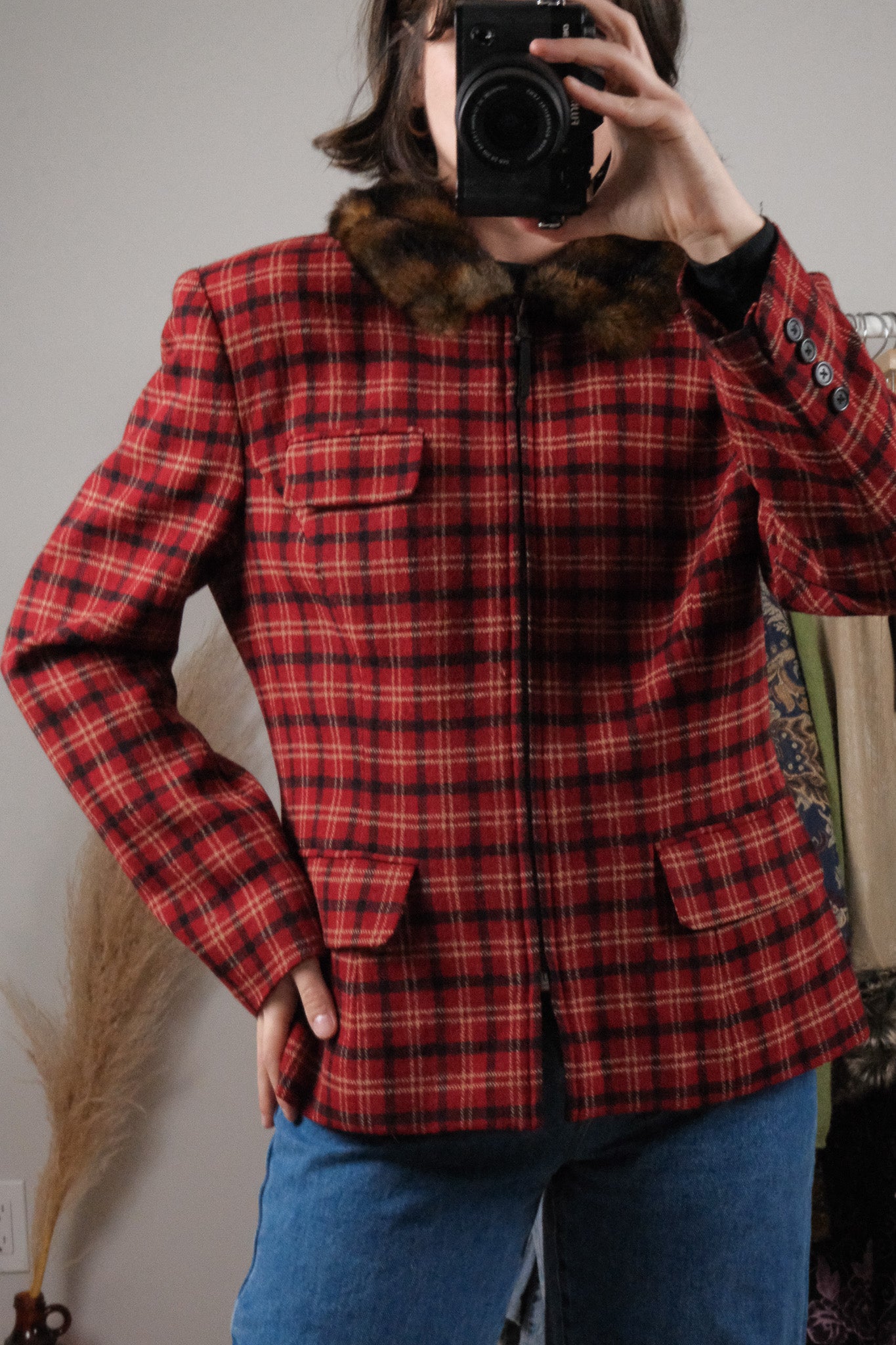 Made in USA x Vintage x Ralph Lauren Wool Blend Plaid Jacket (M)