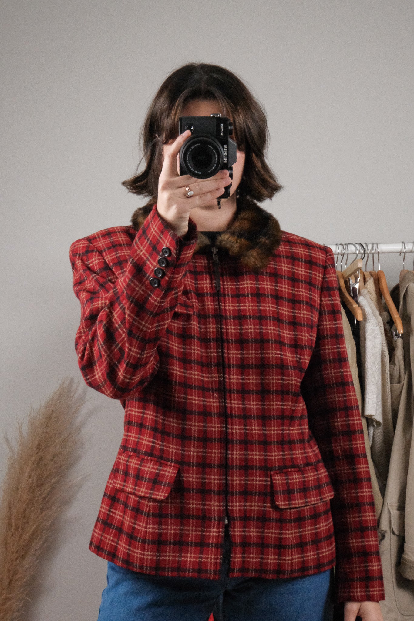 Made in USA x Vintage x Ralph Lauren Wool Blend Plaid Jacket (M)