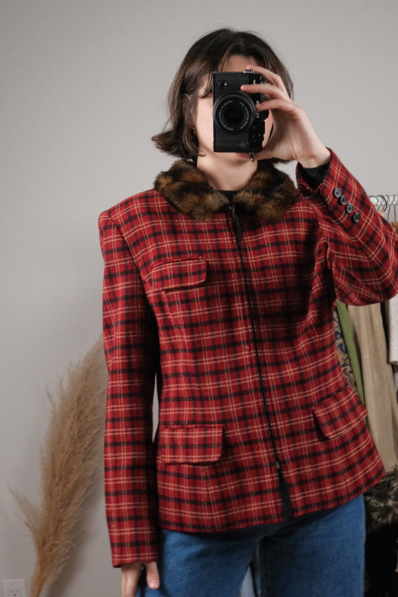 Made in USA x Vintage x Ralph Lauren Wool Blend Plaid Jacket (M)