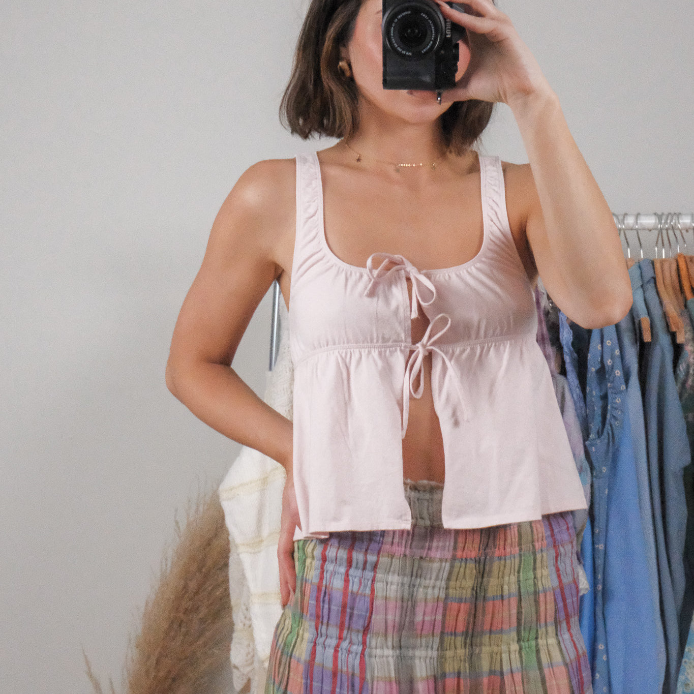Aritzia x Cotton Tie Tank (S)